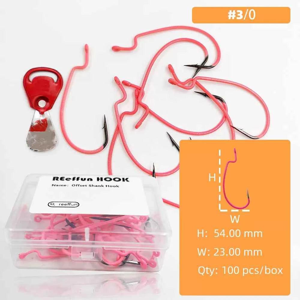 Glow-in-the-Dark Fishing Lure Hooks – Offset Worm Hook for Bass & Catfish with Soft Bait