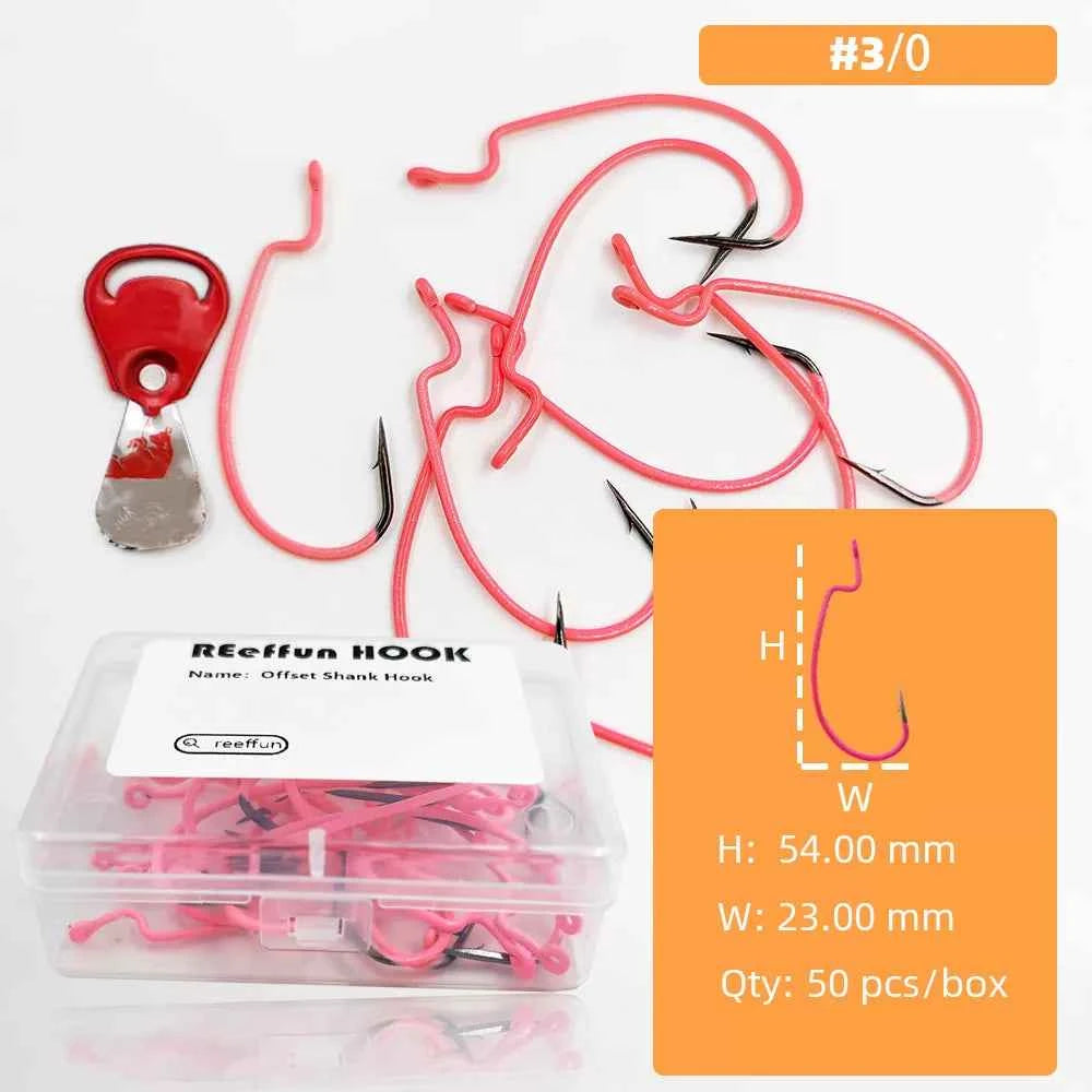 Glow-in-the-Dark Fishing Lure Hooks – Offset Worm Hook for Bass & Catfish with Soft Bait