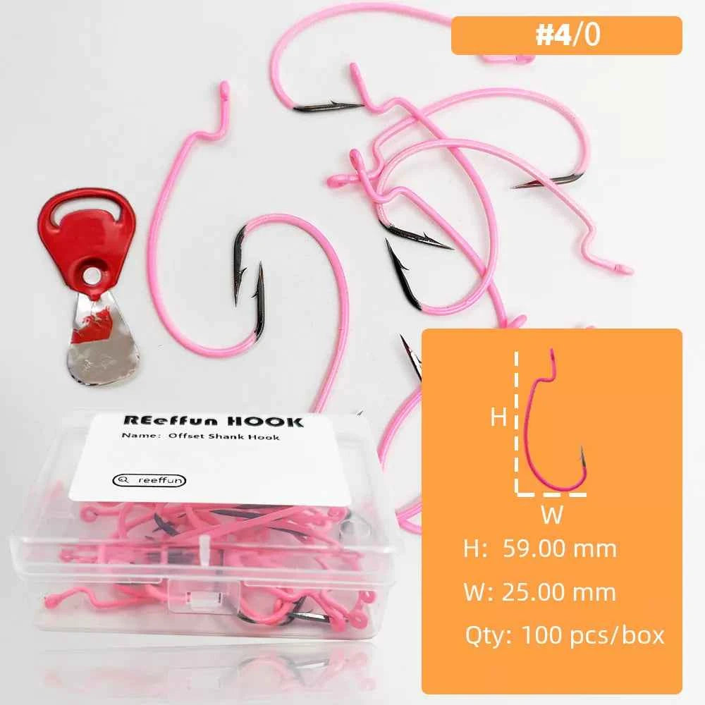 Glow-in-the-Dark Fishing Lure Hooks – Offset Worm Hook for Bass & Catfish with Soft Bait