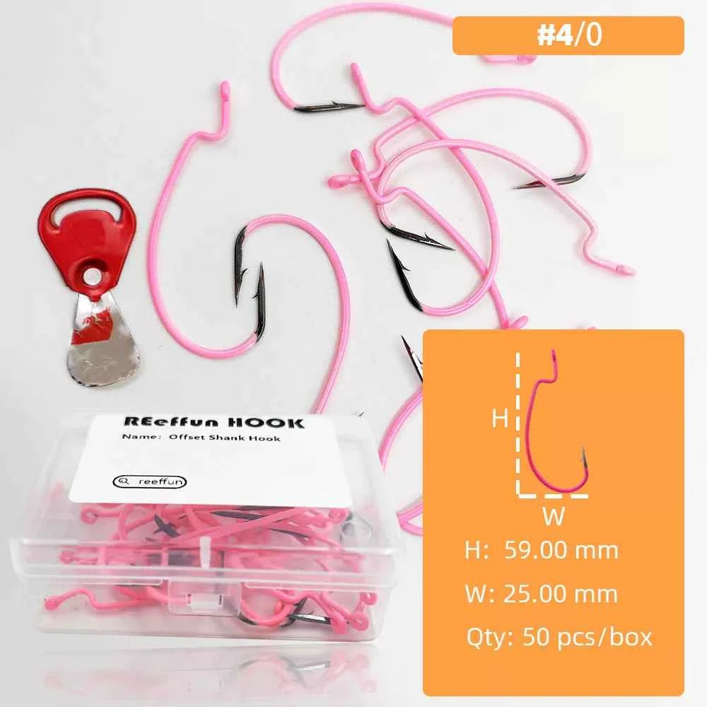 Glow-in-the-Dark Fishing Lure Hooks – Offset Worm Hook for Bass & Catfish with Soft Bait