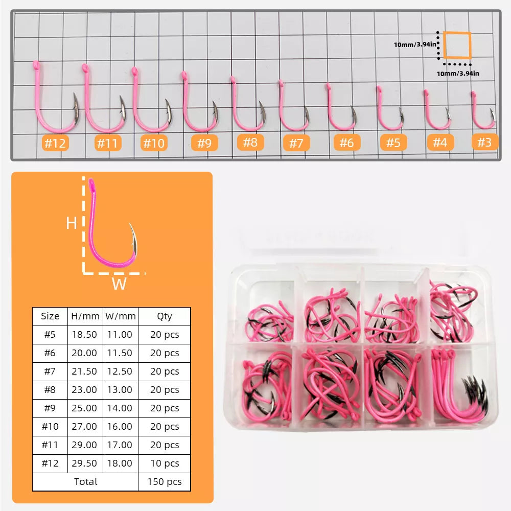Glow-in-the-Dark Fishing Hooks - High Carbon Steel Sharp Deep Water Hooks (#3–#12)