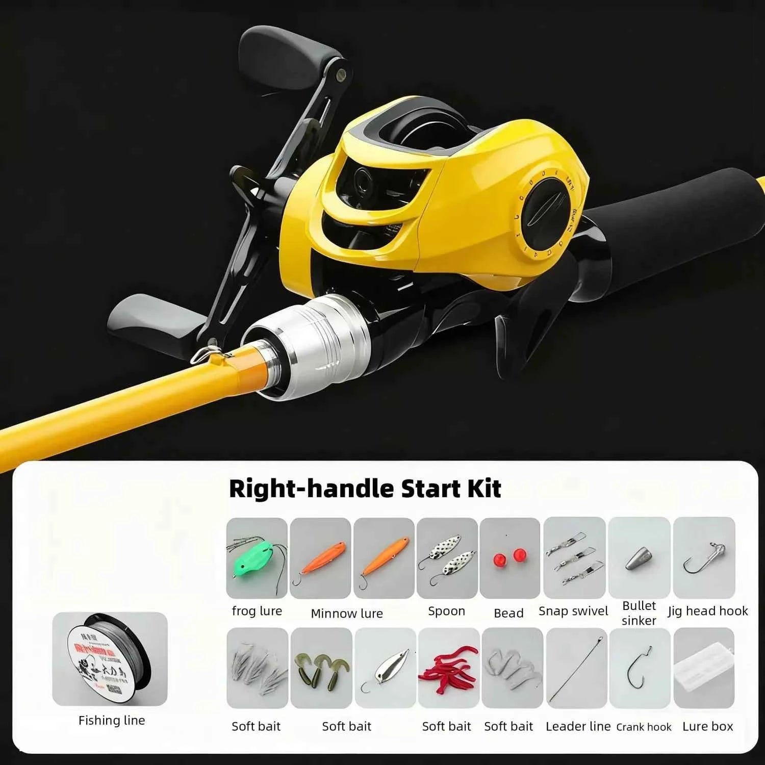 All-in-One Carbon Fiber Ultralight Fishing Rod Reel Combo - Bait Casting/Spin Reel for Saltwater & All Waters, Beginner-Friendly