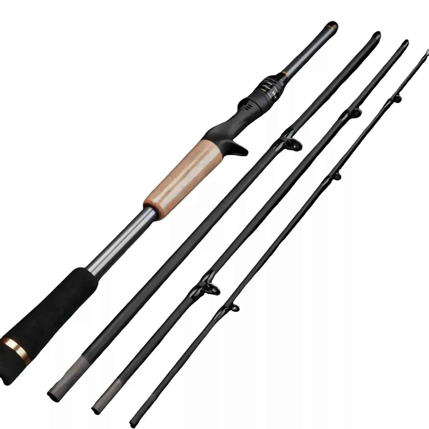 4-Piece Portable Carbon Fiber Fishing Rod - Lightweight Cork Fishing Rod for Fishing Rod Spinning & Fish Casting Rod, Ideal for Surf Rod Fishing & Travel Angling