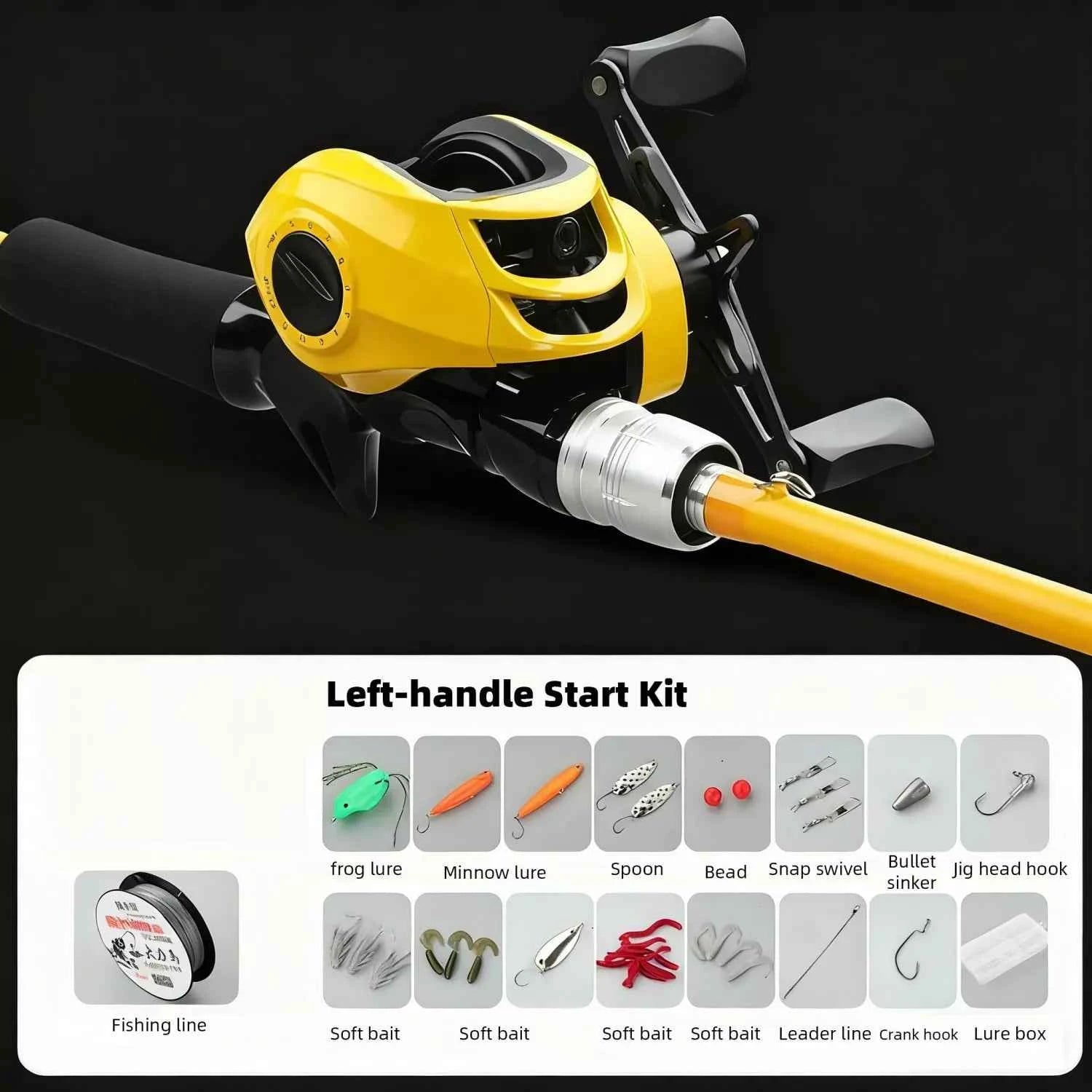 All-in-One Carbon Fiber Ultralight Fishing Rod Reel Combo - Bait Casting/Spin Reel for Saltwater & All Waters, Beginner-Friendly