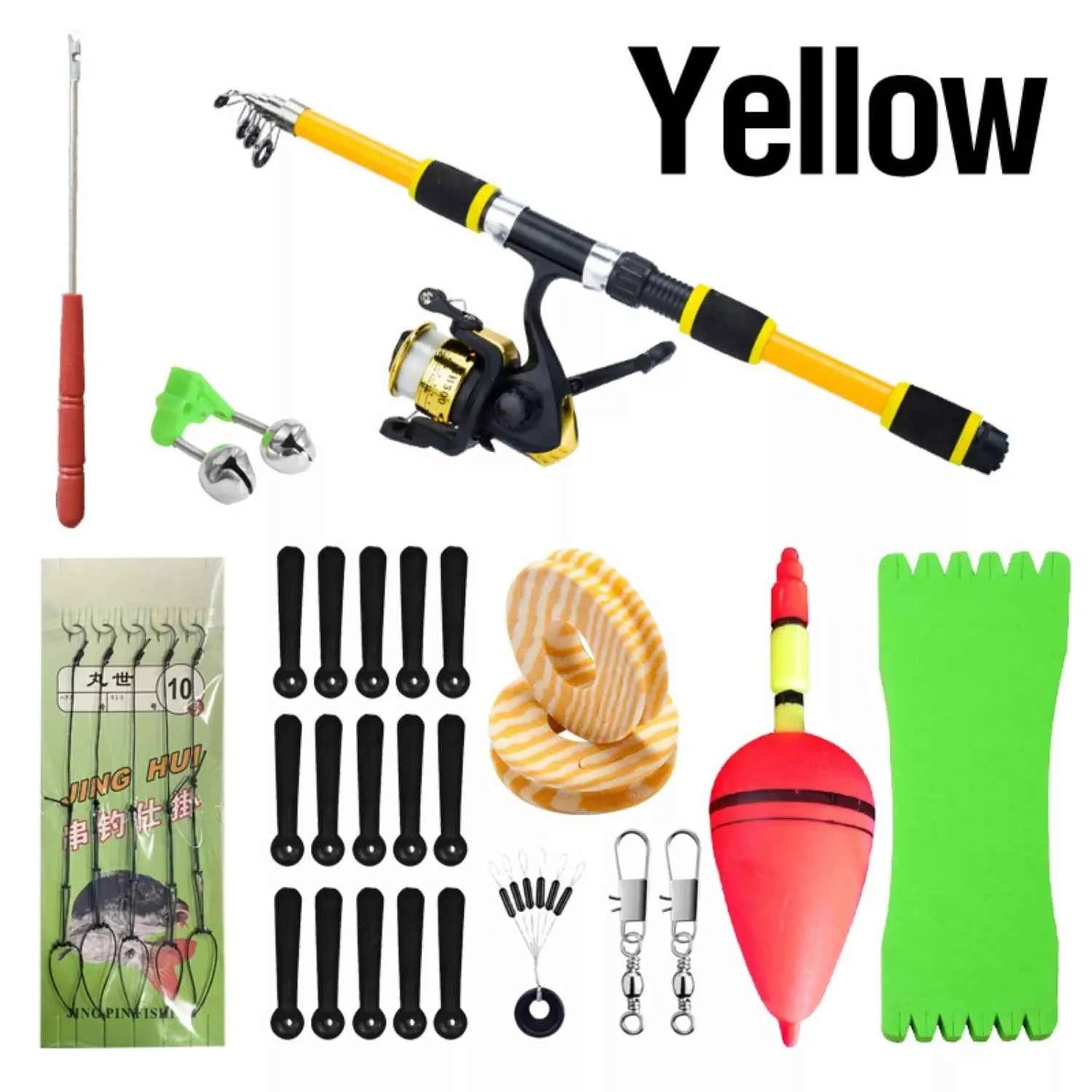 1.8m Collapsible Rod and Reel Combo - Lightweight Combo Reel Rod for Saltwater & Freshwater Fishing