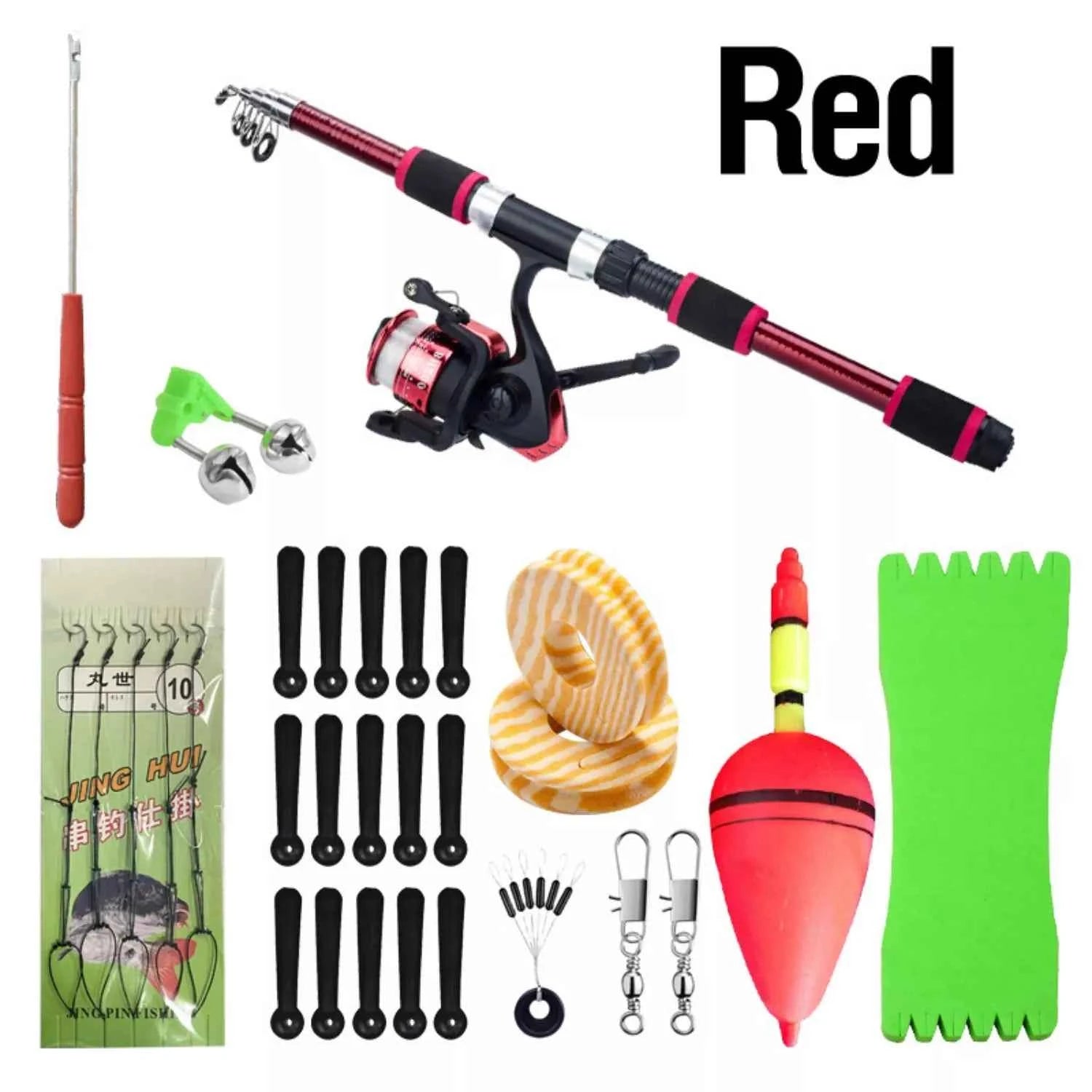 1.8m Collapsible Rod and Reel Combo - Lightweight Combo Reel Rod for Saltwater & Freshwater Fishing