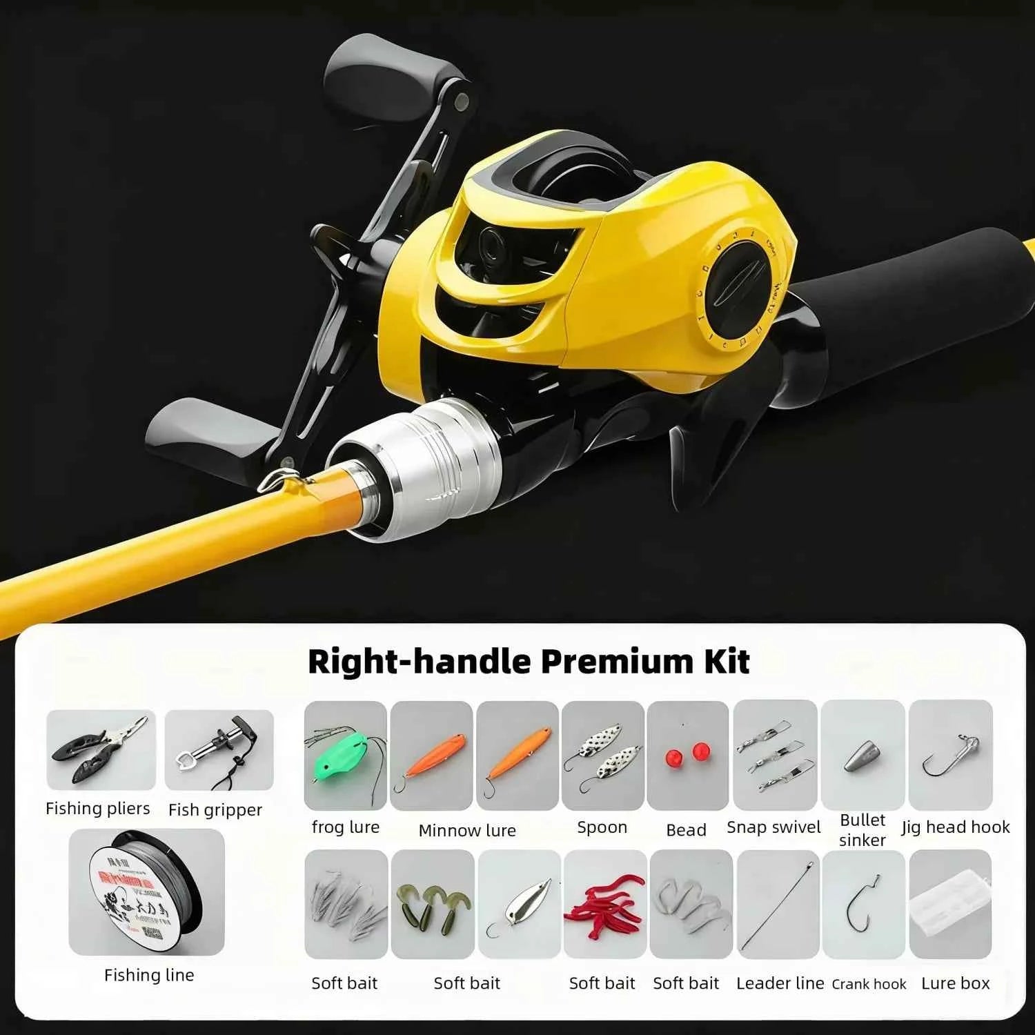 All-in-One Carbon Fiber Ultralight Fishing Rod Reel Combo - Bait Casting/Spin Reel for Saltwater & All Waters, Beginner-Friendly