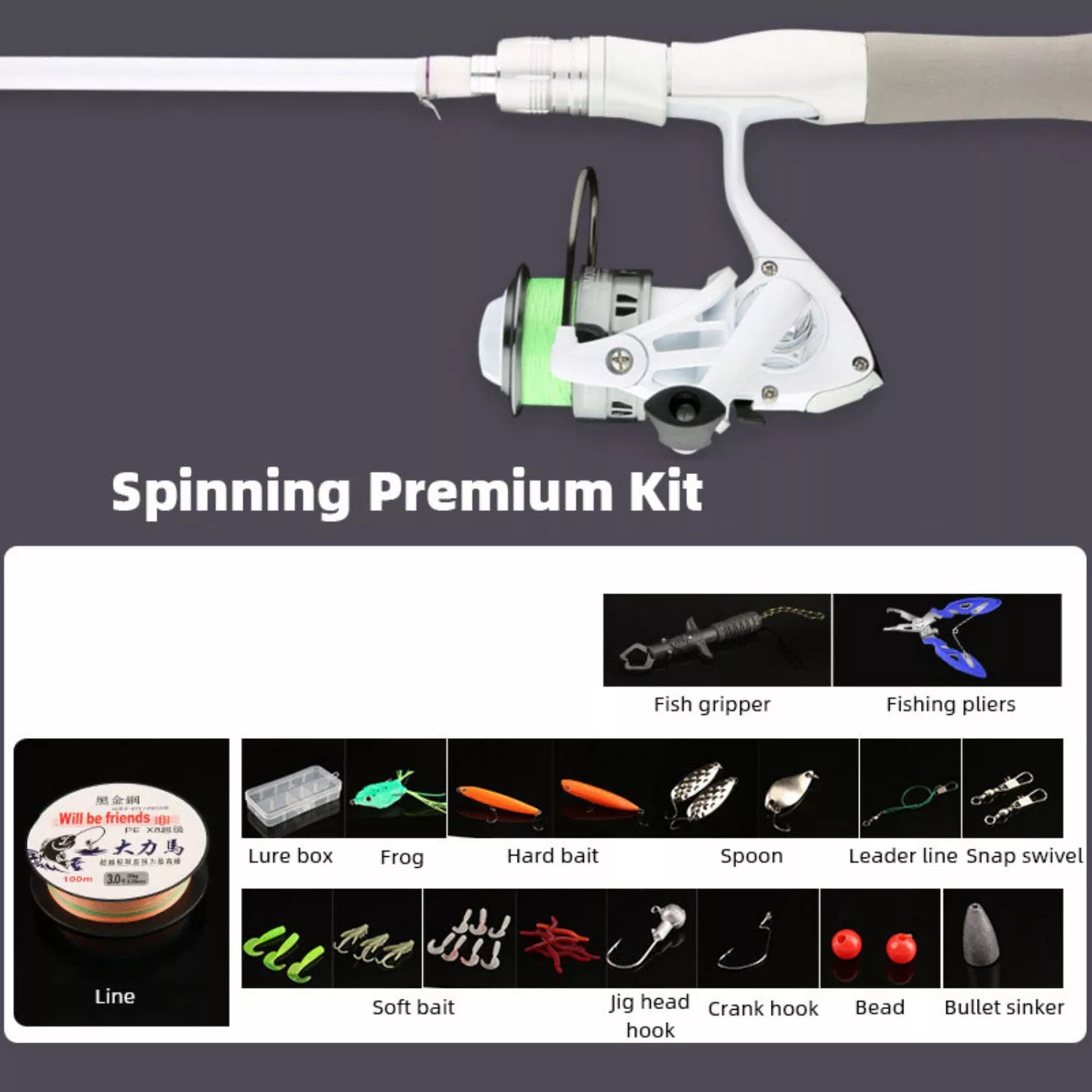 All-in-One Fishing Rod Combo - Carbon Fiber Surf, Spinning & Baitcasting Options