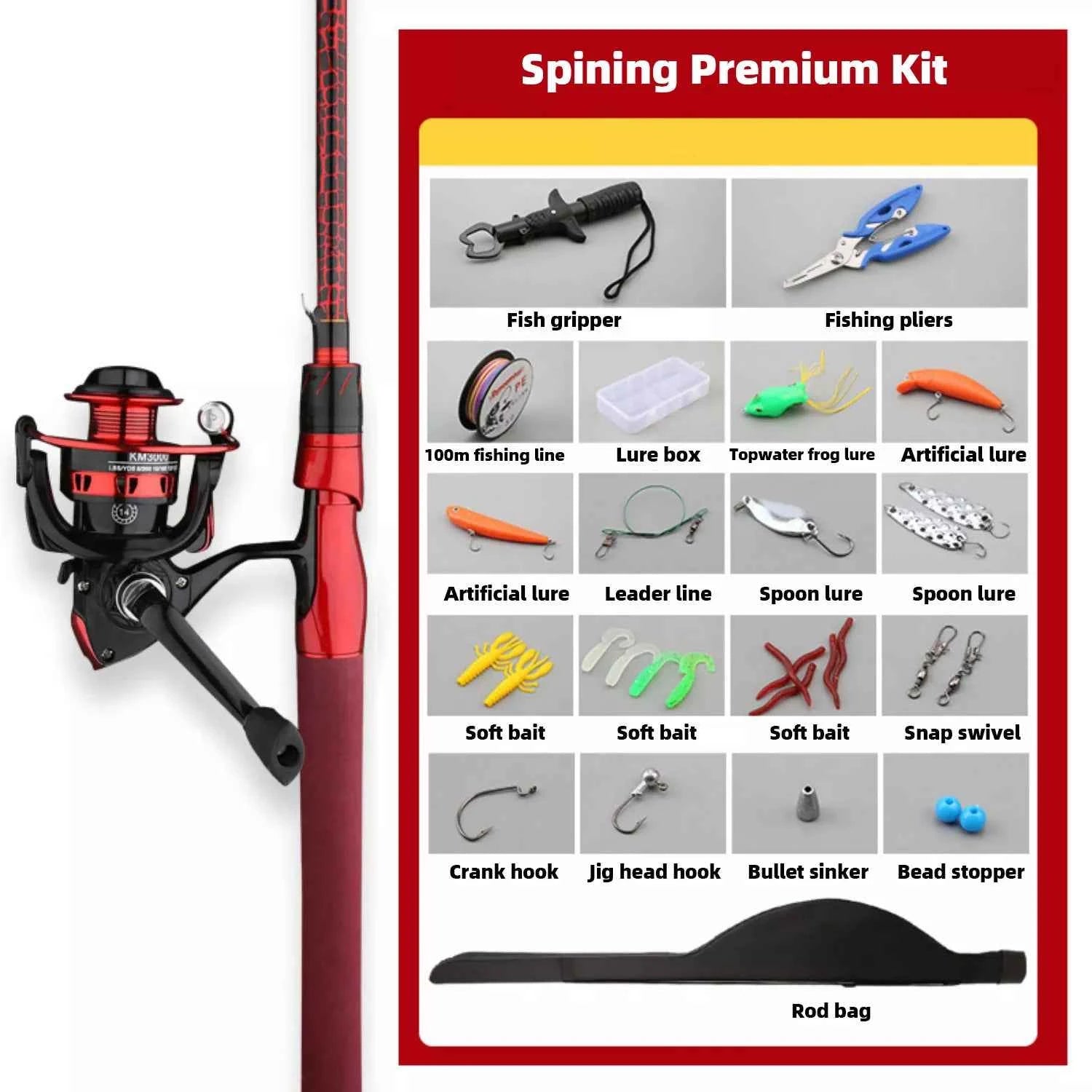 High-Carbon Portable Telescoping Rod and Reel Combo – Spinning Fishing Rods and Reels for Surf, Boat & All-Water Angling