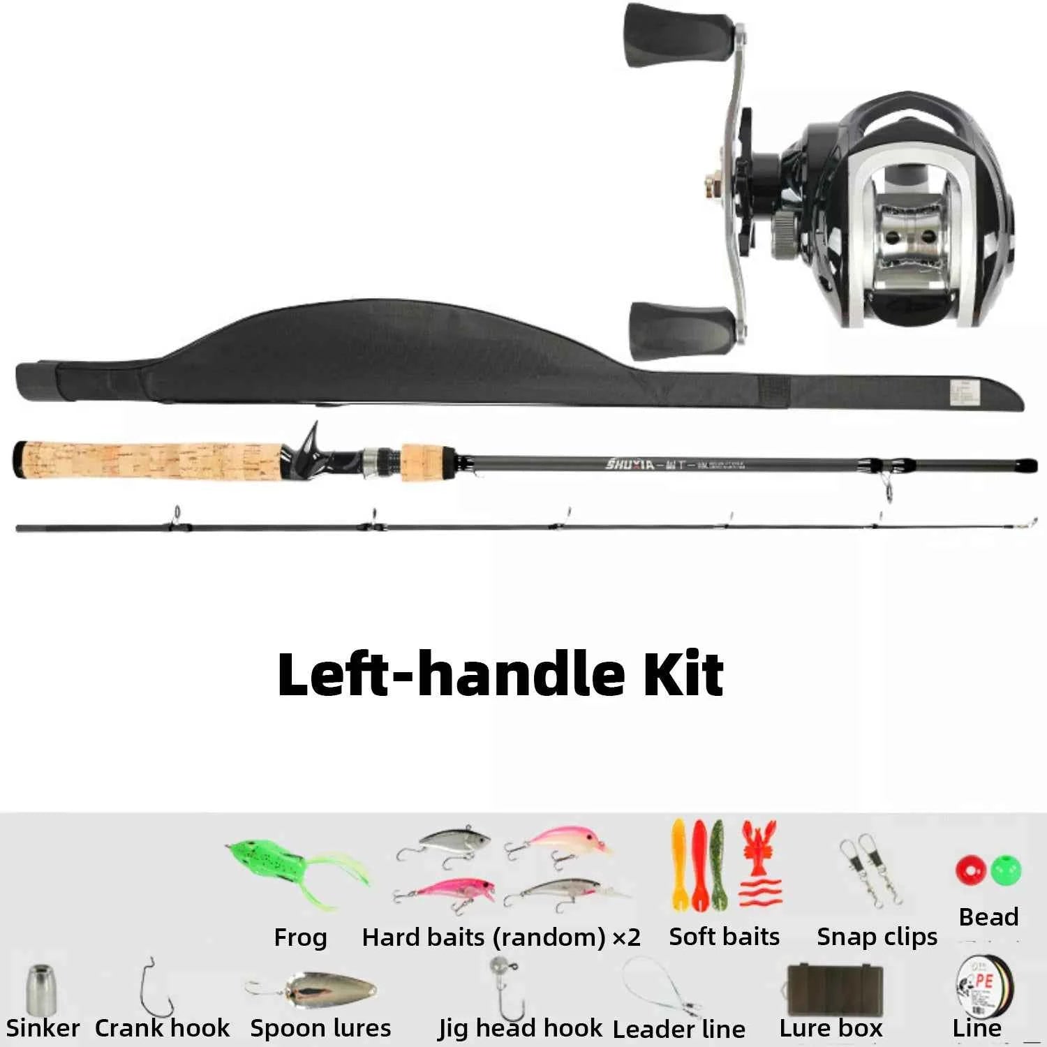 Versatile ML Action Spinning/Casting Fishing Rod Kit - Good Catfish Rod and Reel Combos for Beginners, Bass & Pike