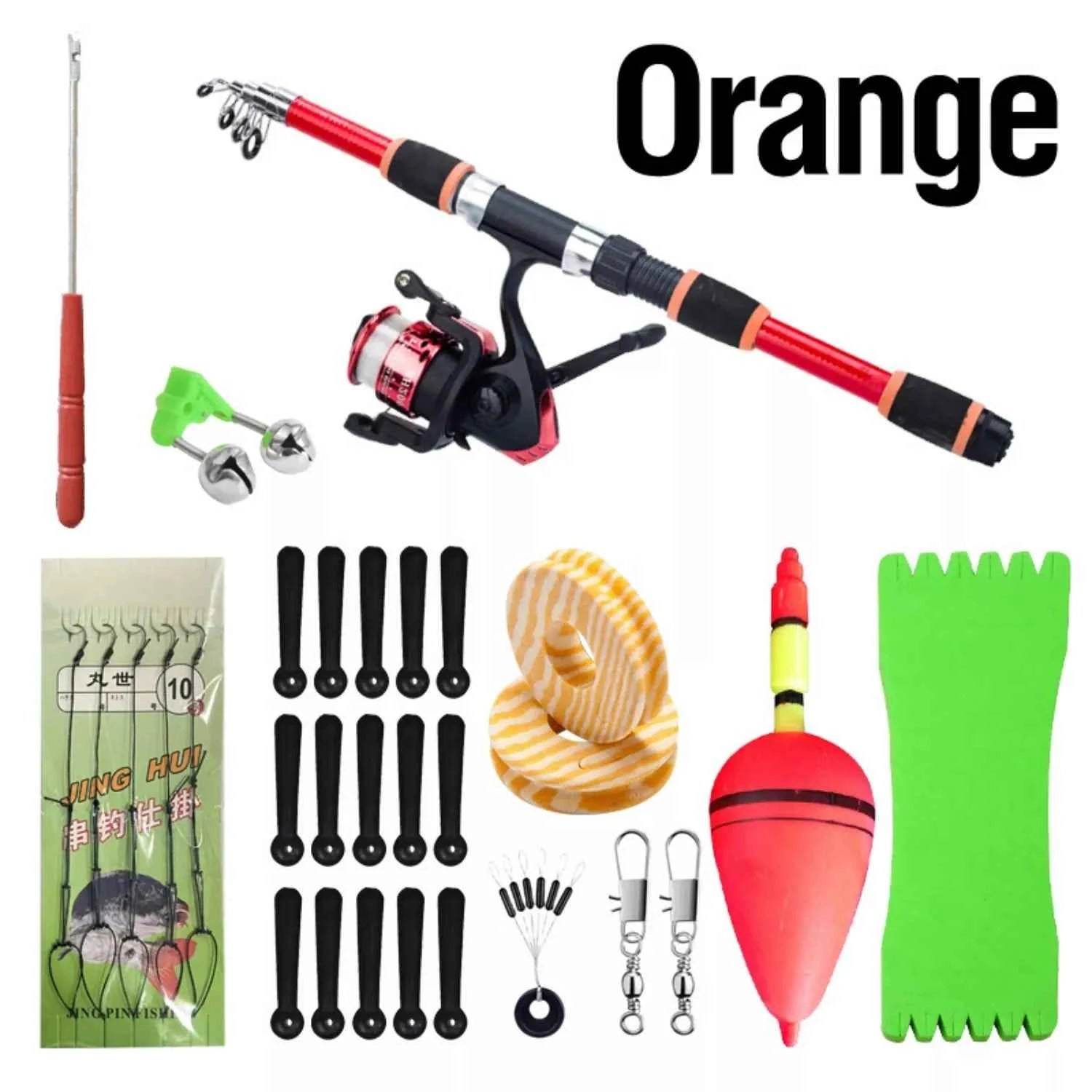 1.8m Collapsible Rod and Reel Combo - Lightweight Combo Reel Rod for Saltwater & Freshwater Fishing