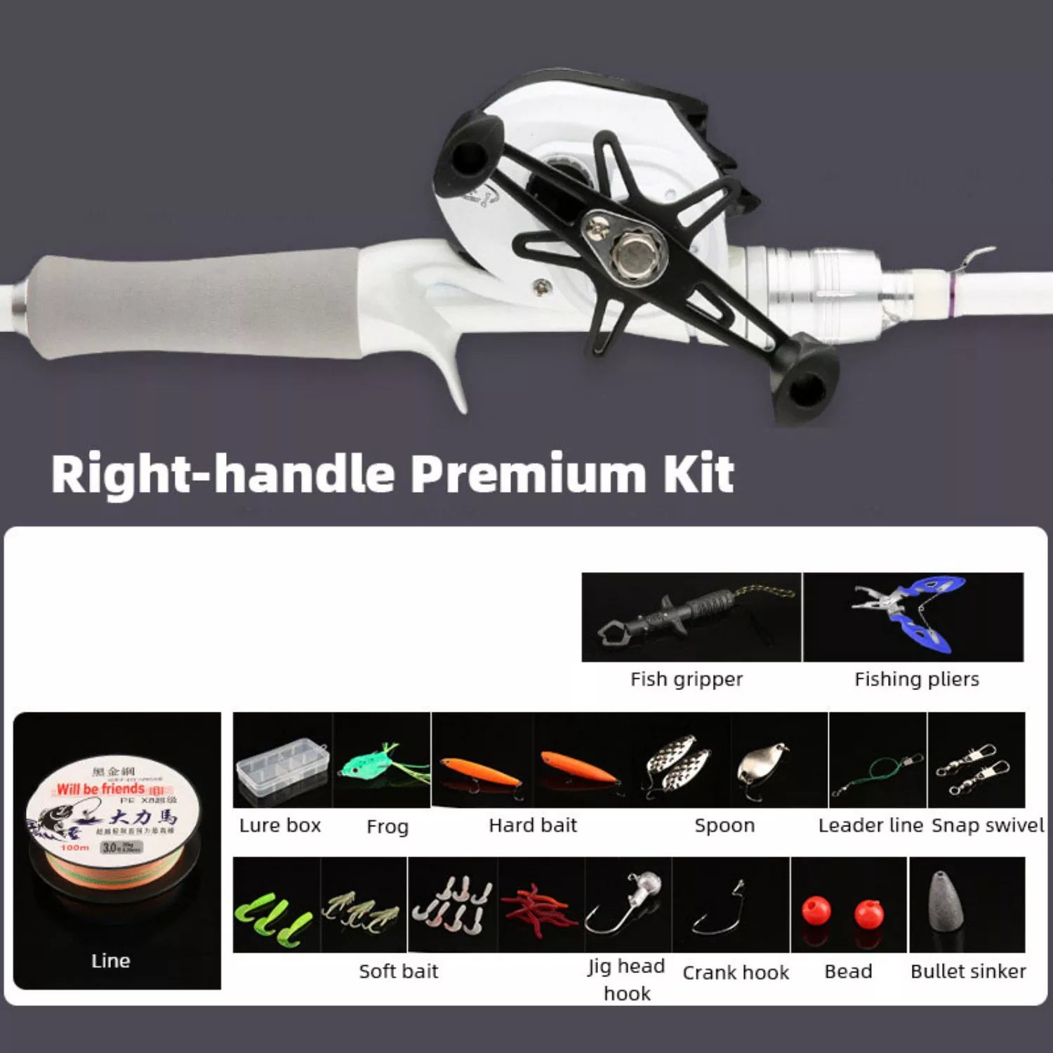 All-in-One Fishing Rod Combo - Carbon Fiber Surf, Spinning & Baitcasting Options