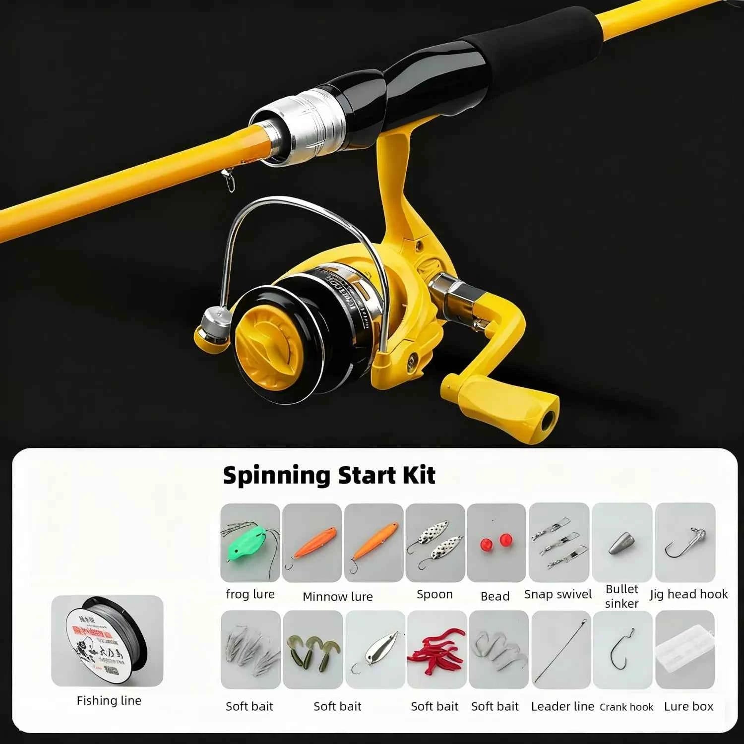 All-in-One Carbon Fiber Ultralight Fishing Rod Reel Combo - Bait Casting/Spin Reel for Saltwater & All Waters, Beginner-Friendly