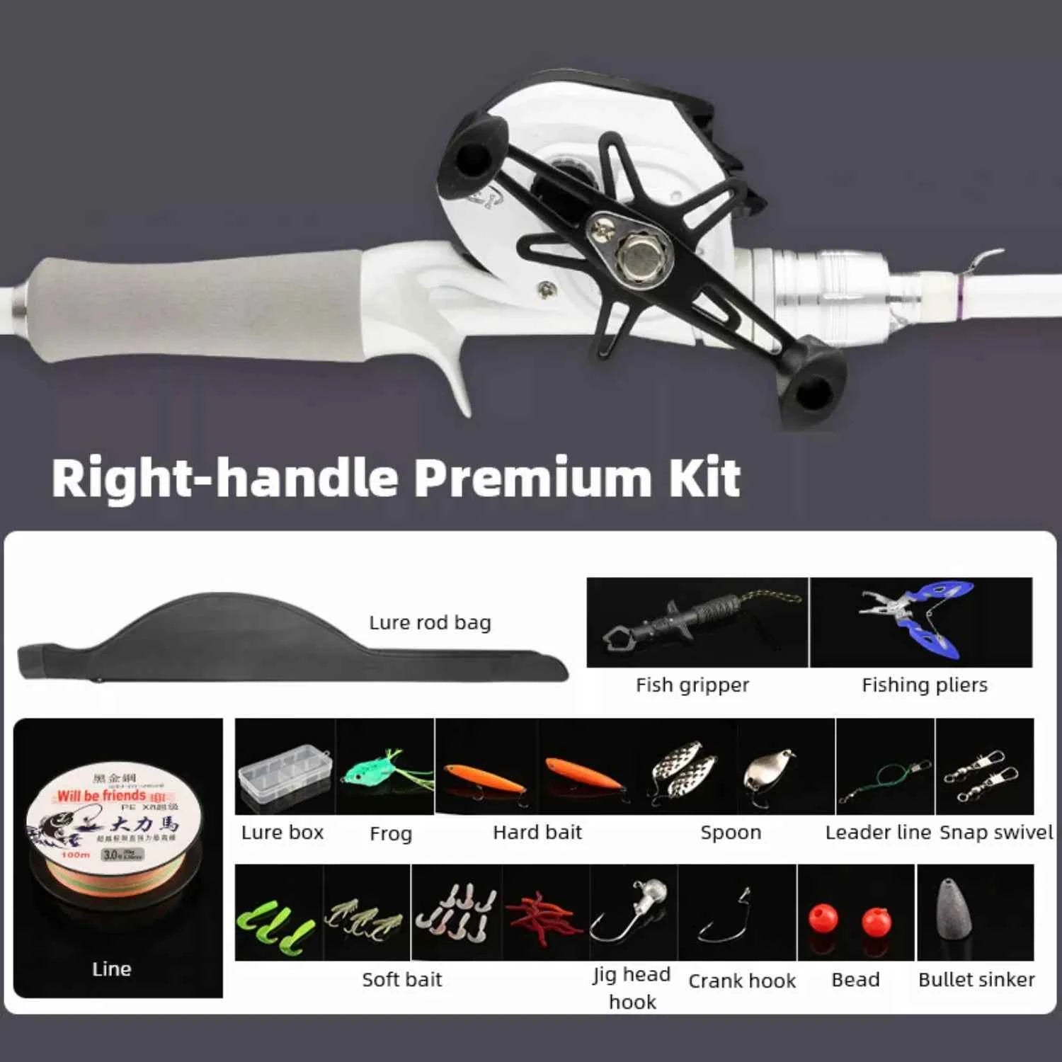 All-in-One Fishing Rod and Reel Combo – Carbon Fiber Surf, Spinning & Baitcasting Options