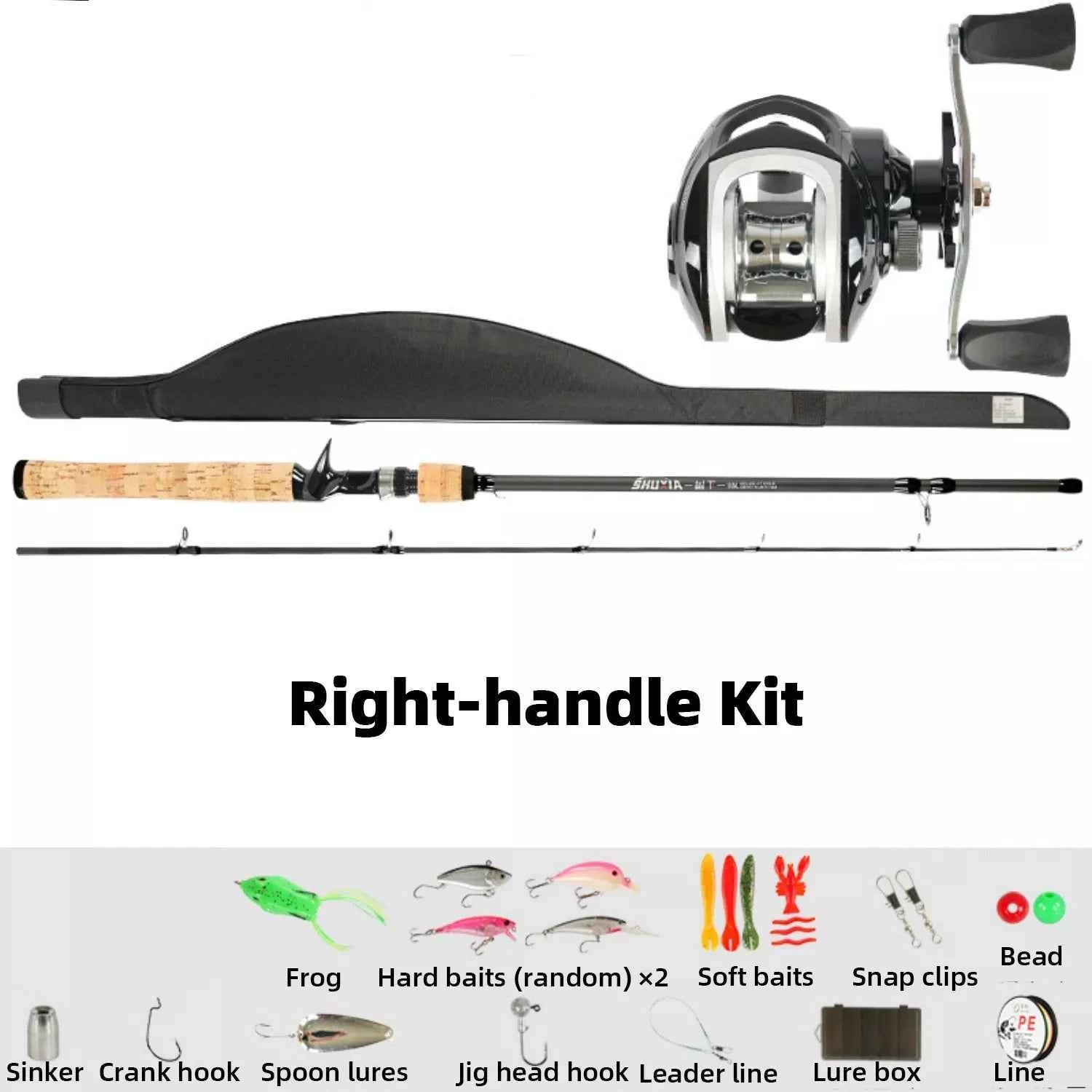 Versatile ML Action Spinning/Casting Fishing Rod Kit - Good Catfish Rod and Reel Combos for Beginners, Bass & Pike