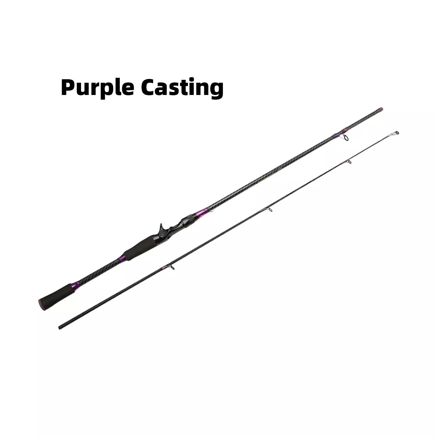 Durable Fiberglass Casting Fishing Rods & Spinning Fish Rod - Purple Fishing Rod for Surf Rod Fishing & Multi-Water Angling