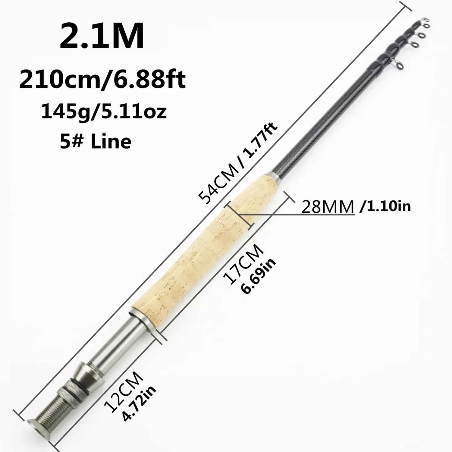 Premium Carbon Fishing Rod Folding - Fast Action Fishing Fly Rods for Outdoor Angling | Suitable for Perch, Pike & Travel