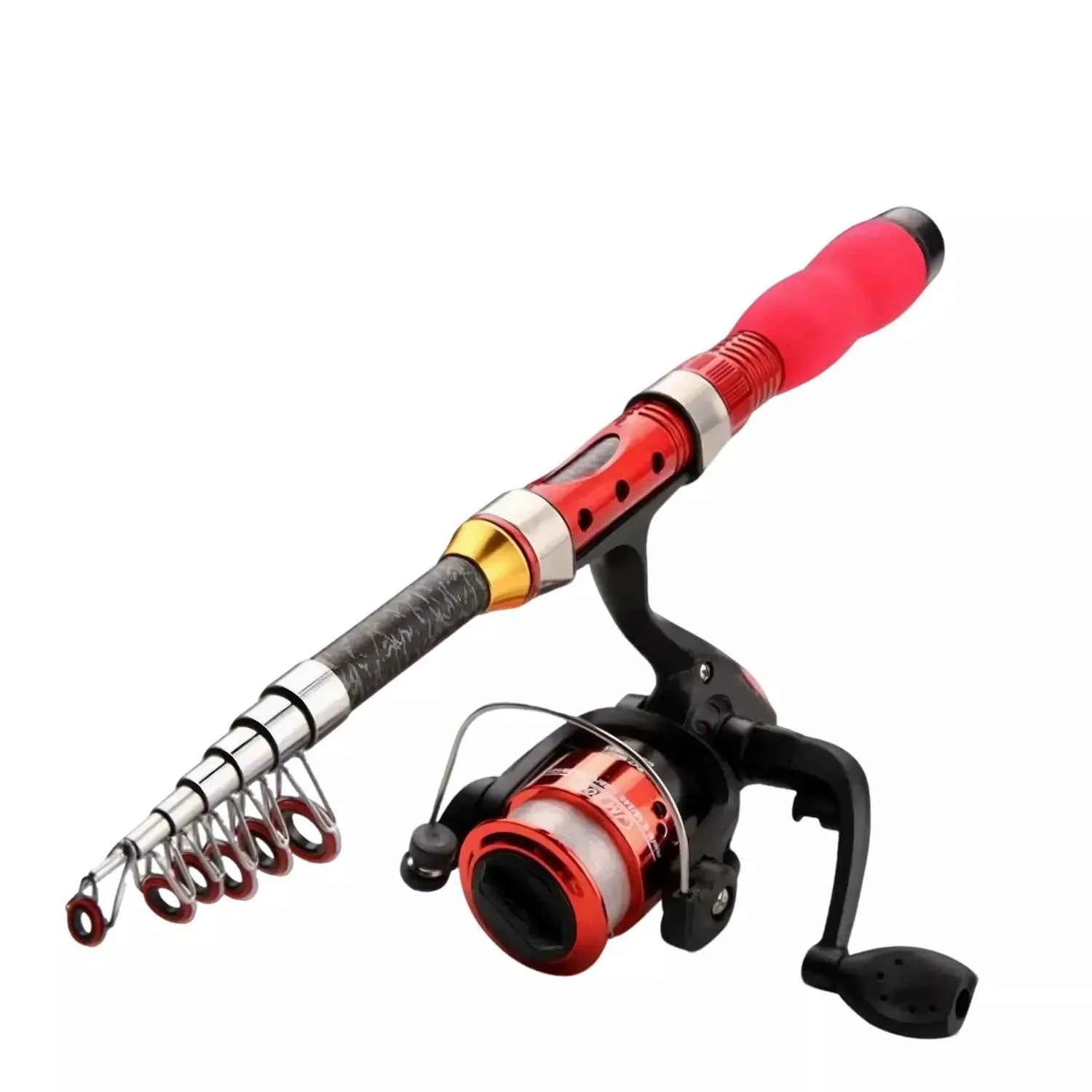 Telescoping Fishing Rod and Reel Combo - Ultra Light Spin Reel Fishing Rod, Compact Design for Beach & Coastal Angling (1.0m-2.3m)
