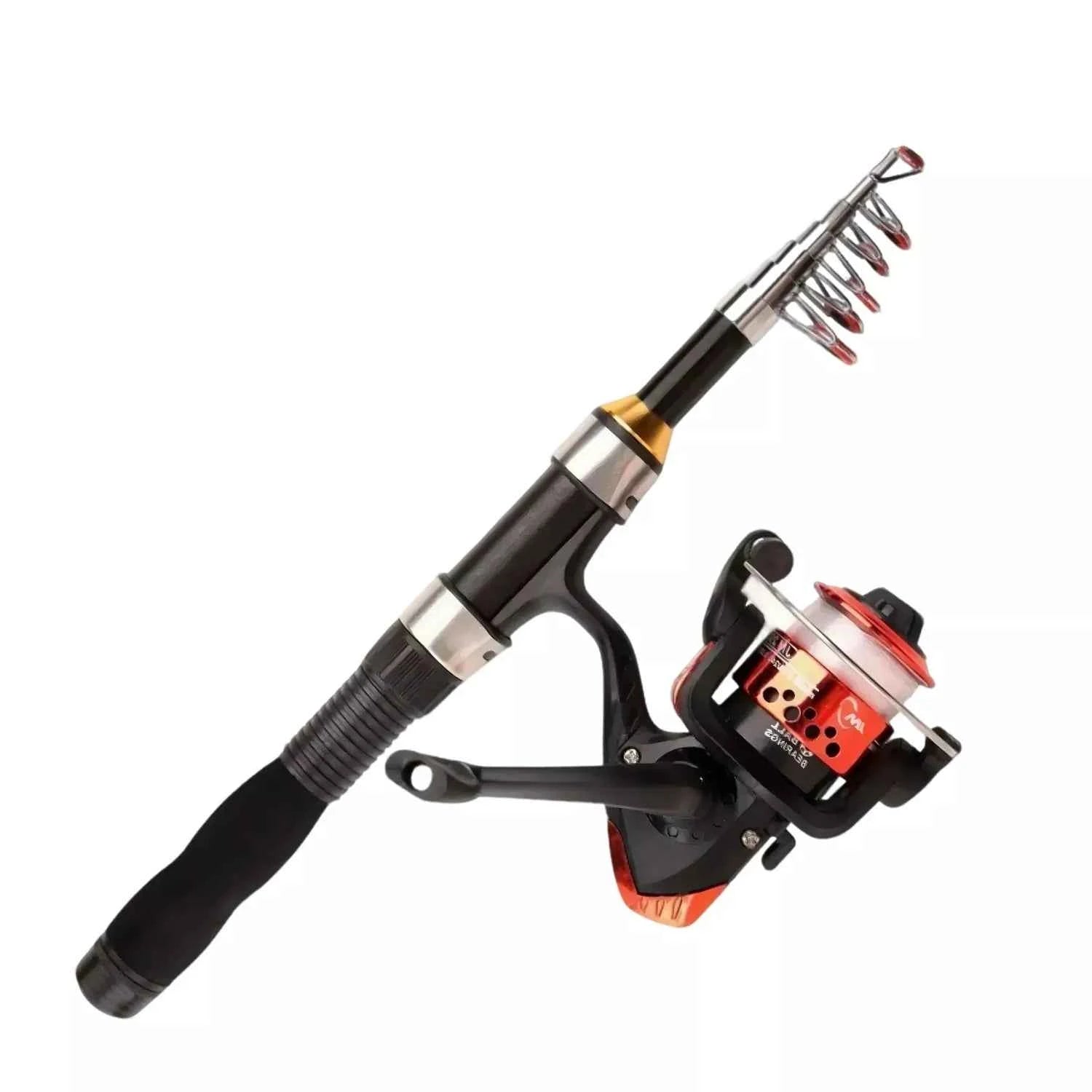 Telescoping Fishing Rod and Reel Combo - Ultra Light Spin Reel Fishing Rod, Compact Design for Beach & Coastal Angling (1.0m-2.3m)