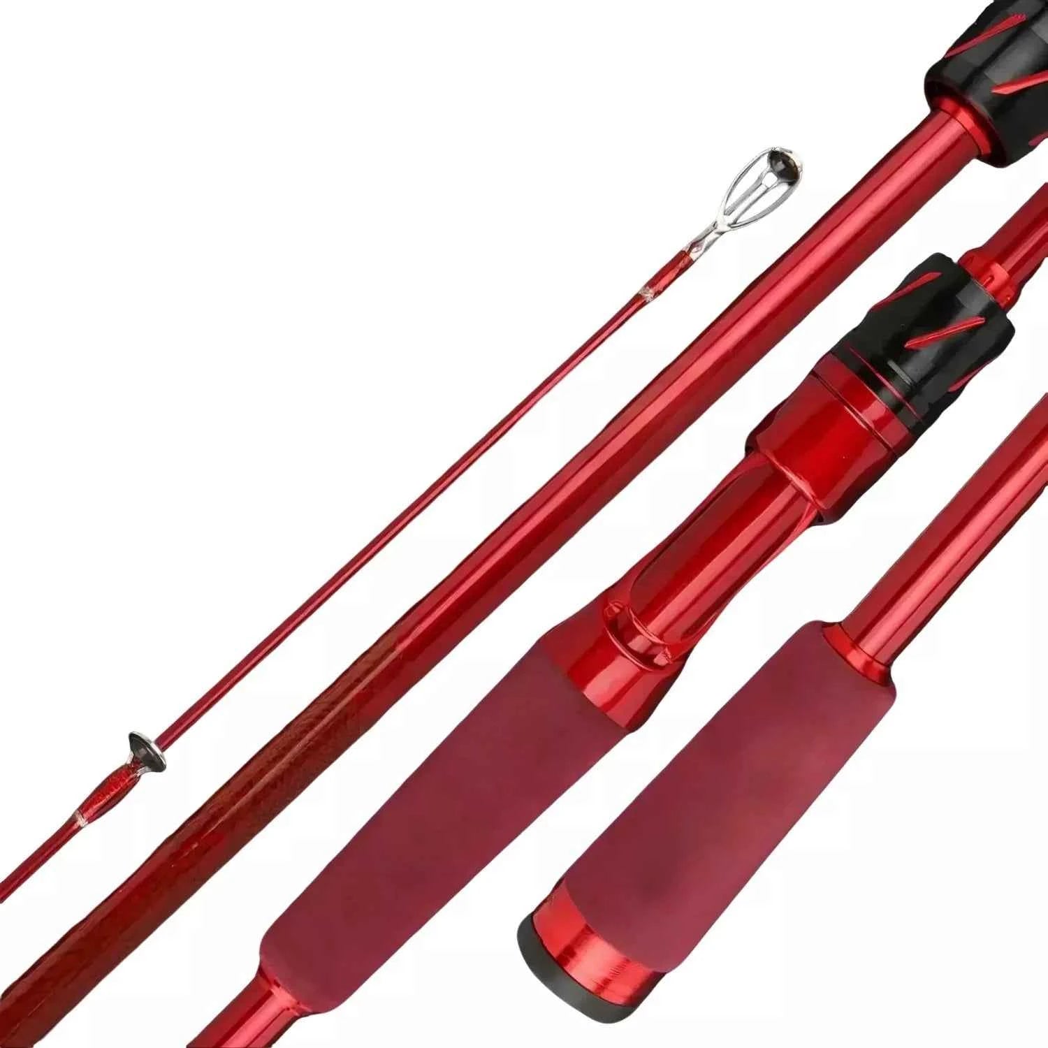 ML Action Carbon Fiber Fishing Rod – Spinning & Baitcasting Rods Options, Red Style & Womens-Friendly Grip