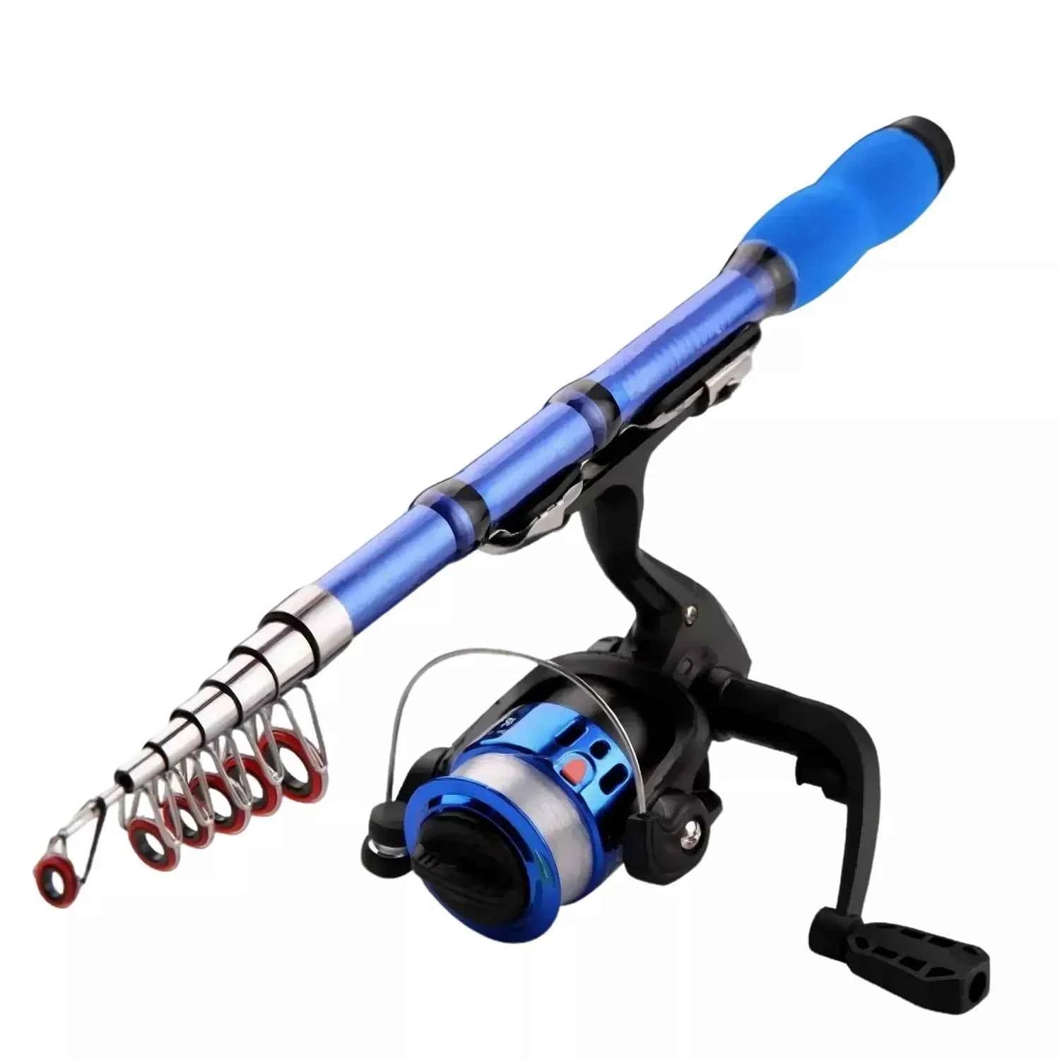 Telescoping Fishing Rod and Reel Combo - Ultra Light Spin Reel Fishing Rod, Compact Design for Beach & Coastal Angling (1.0m-2.3m)