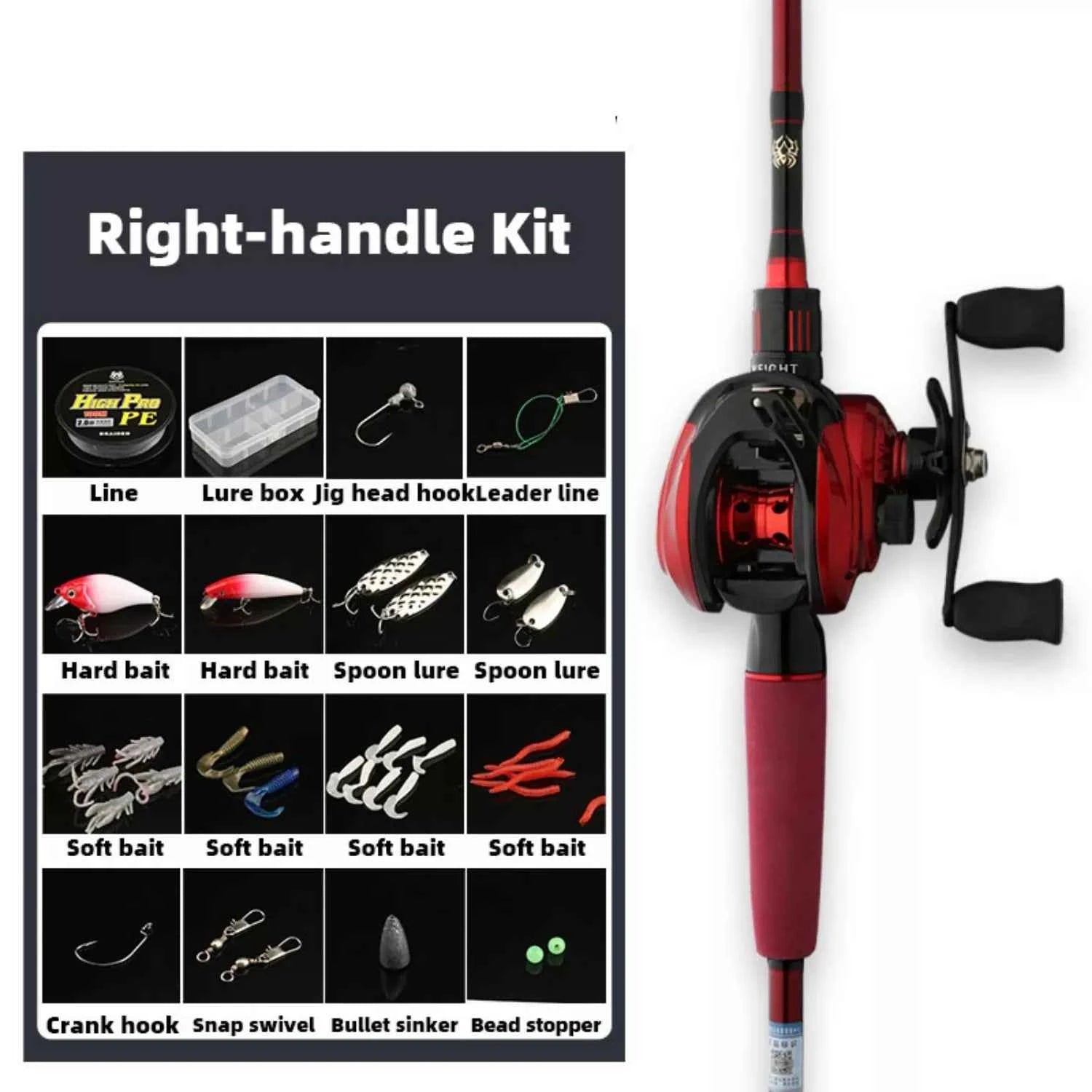 High Carbon Casting Fishing Combo Rod Reel - Baitcaster/Spin Reel for Freshwater & Saltwater