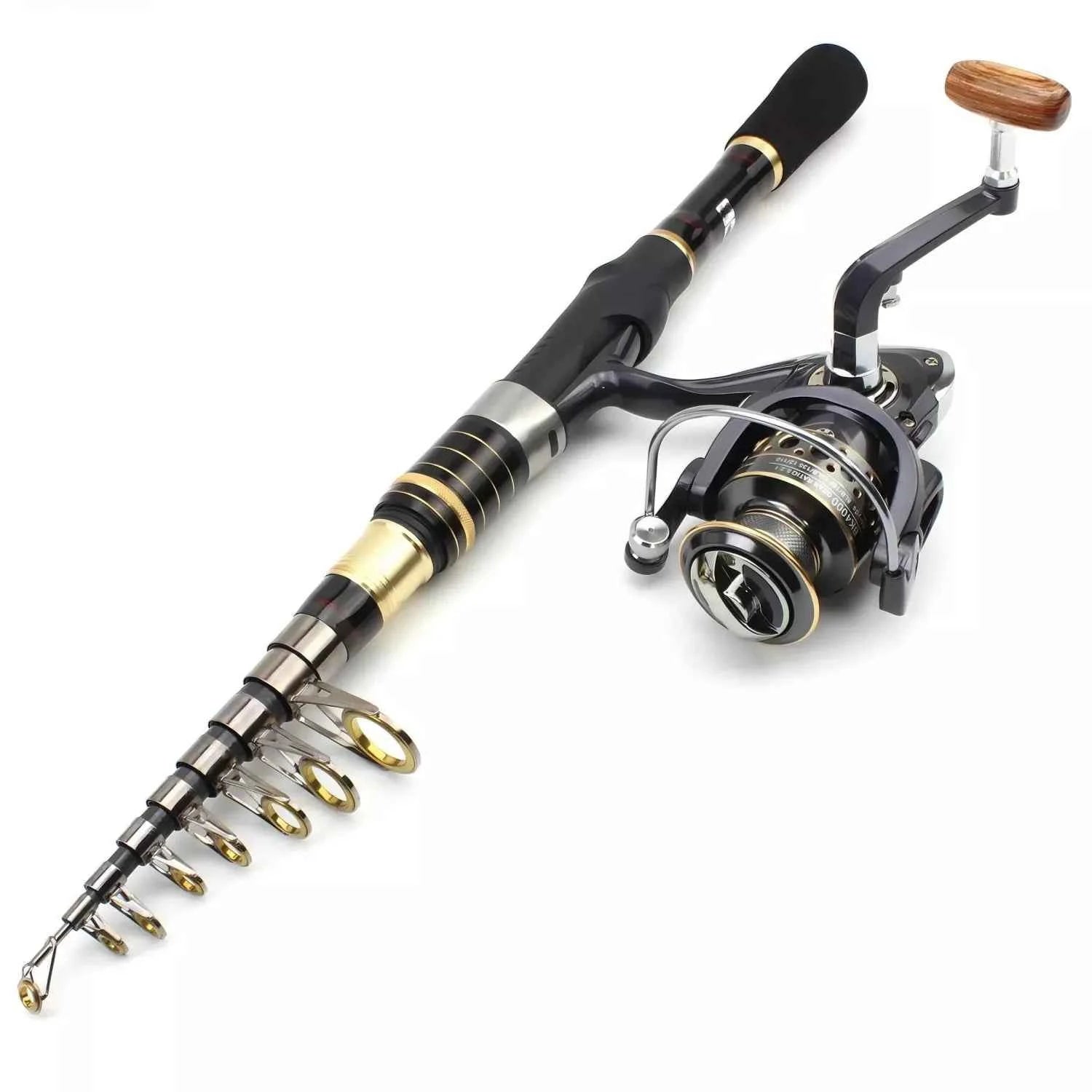 Premium Carbon Telescopic Fishing Rod and Reel Combo | Ultralight Fishing Rod and Reel Combo, Spinning Combo Rod Reel for Freshwater & Saltwater Fishing