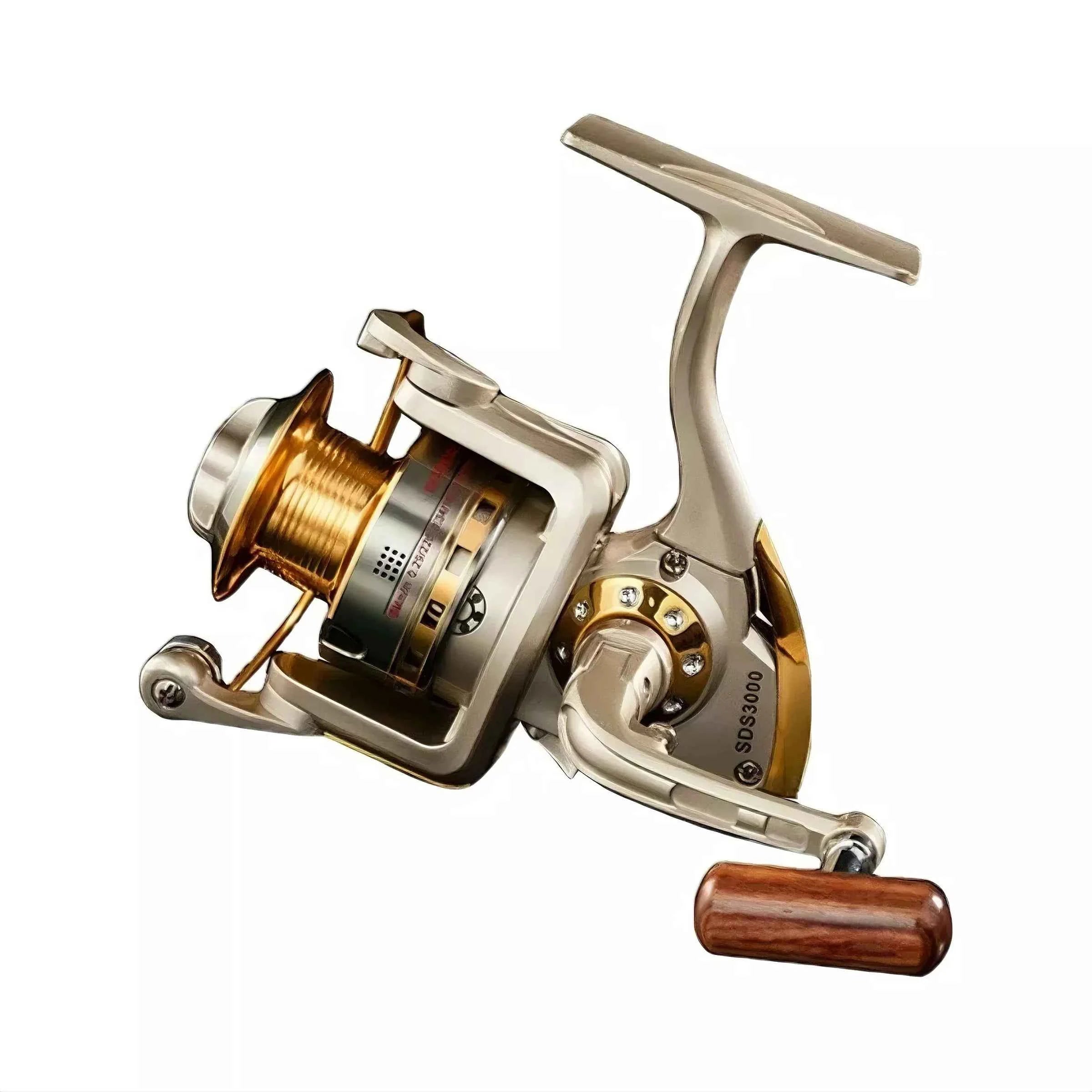 Durable Open Face Fishing Reel with Foldable Handle - Smooth Casting Hand Fishing Reel for Saltwater & Freshwater Angling