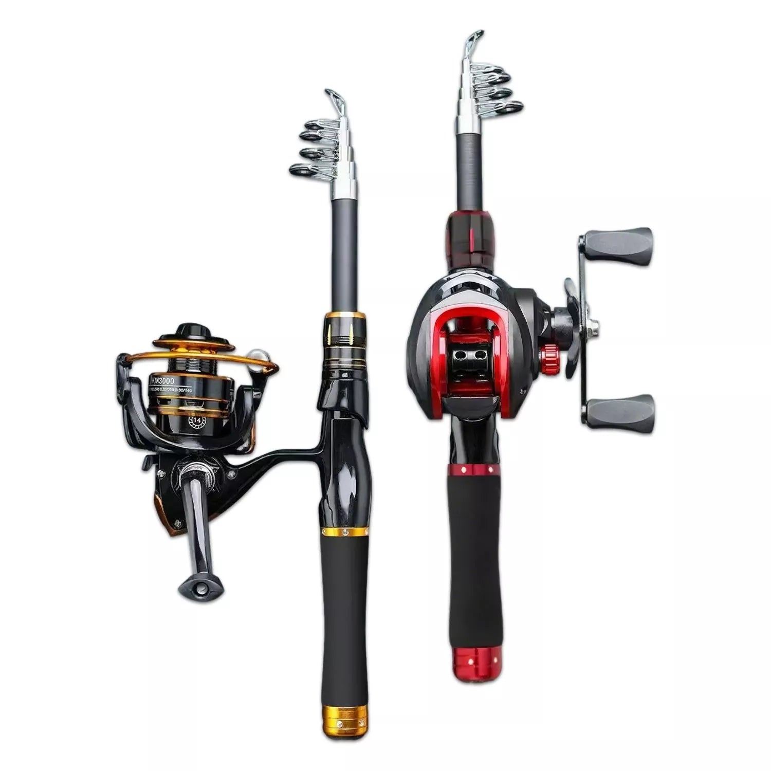 Portable High-Carbon telescopic fishing rod reel combo for Saltwater and Freshwater Adventures