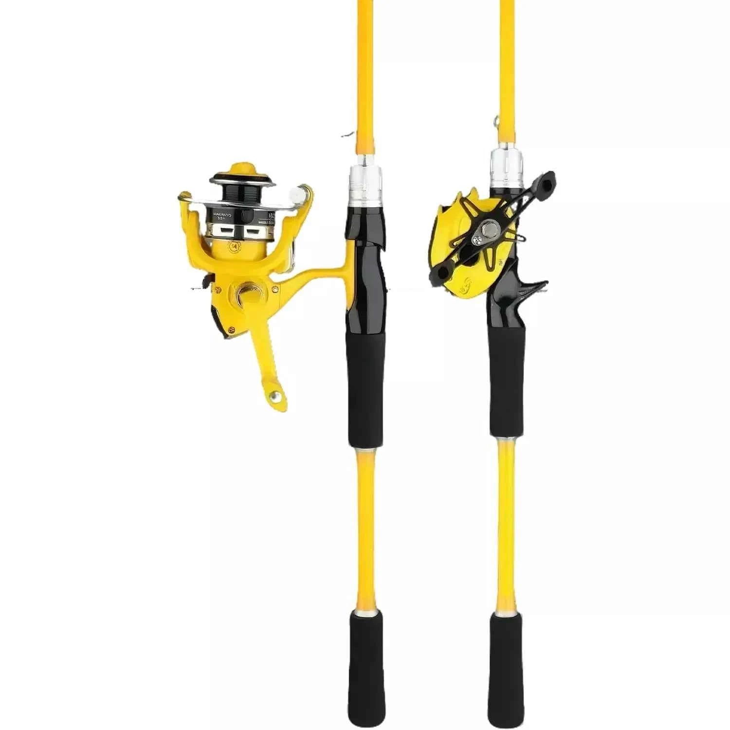 All-in-One Carbon Fiber Ultralight Fishing Rod Reel Combo - Bait Casting/Spin Reel for Saltwater & All Waters, Beginner-Friendly