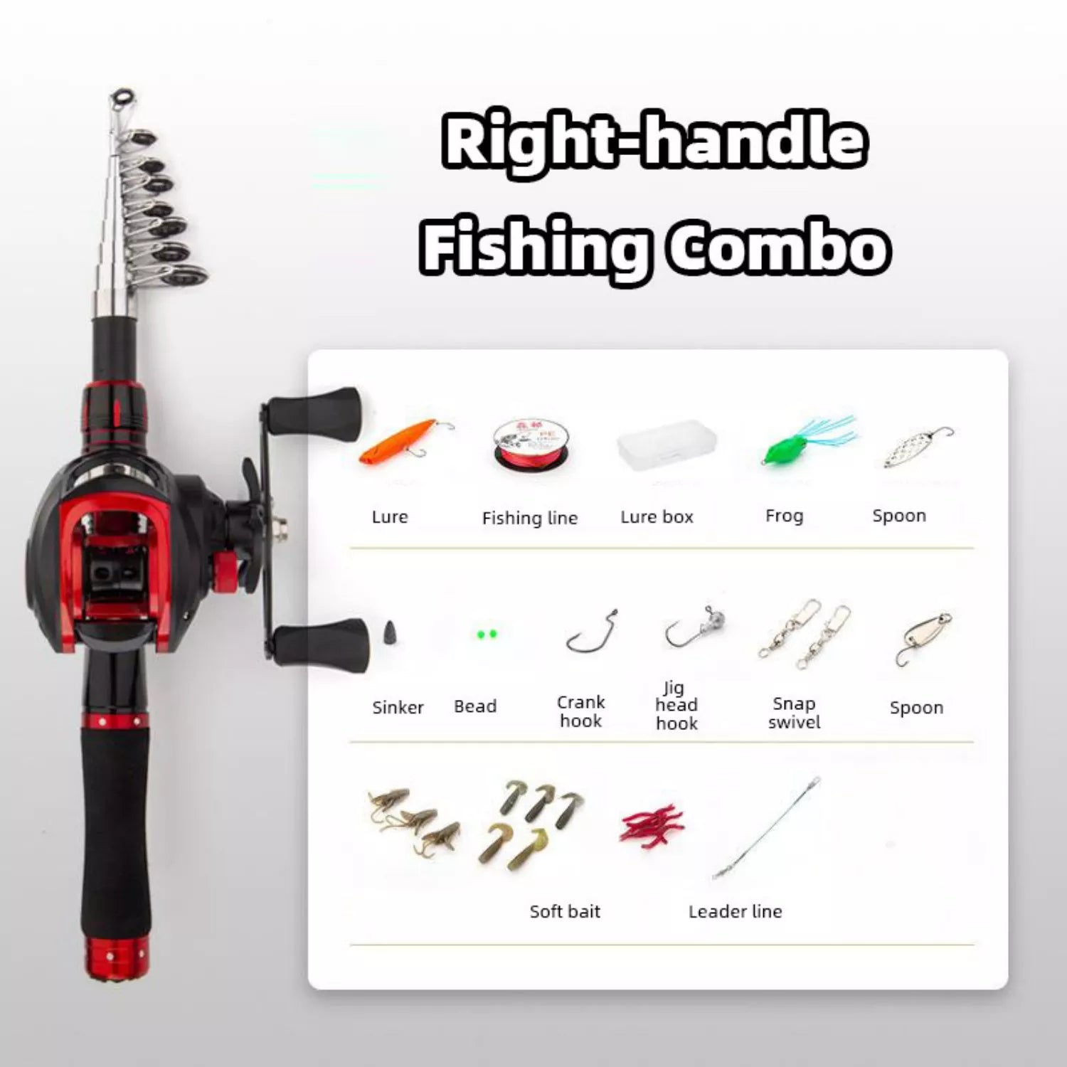 Portable High-Carbon telescopic fishing rod reel combo for Saltwater and Freshwater Adventures