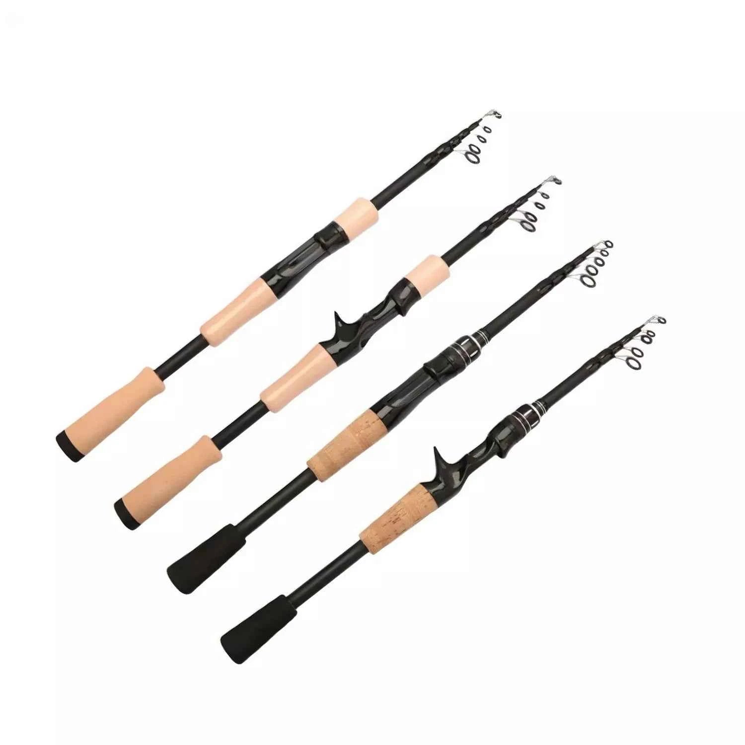 Collapsable Fishing Rod - Portable Spinning & Casting Fish Rod, Unbreakable High-Density Fiber Fishing Pole for Freshwater & Saltwater