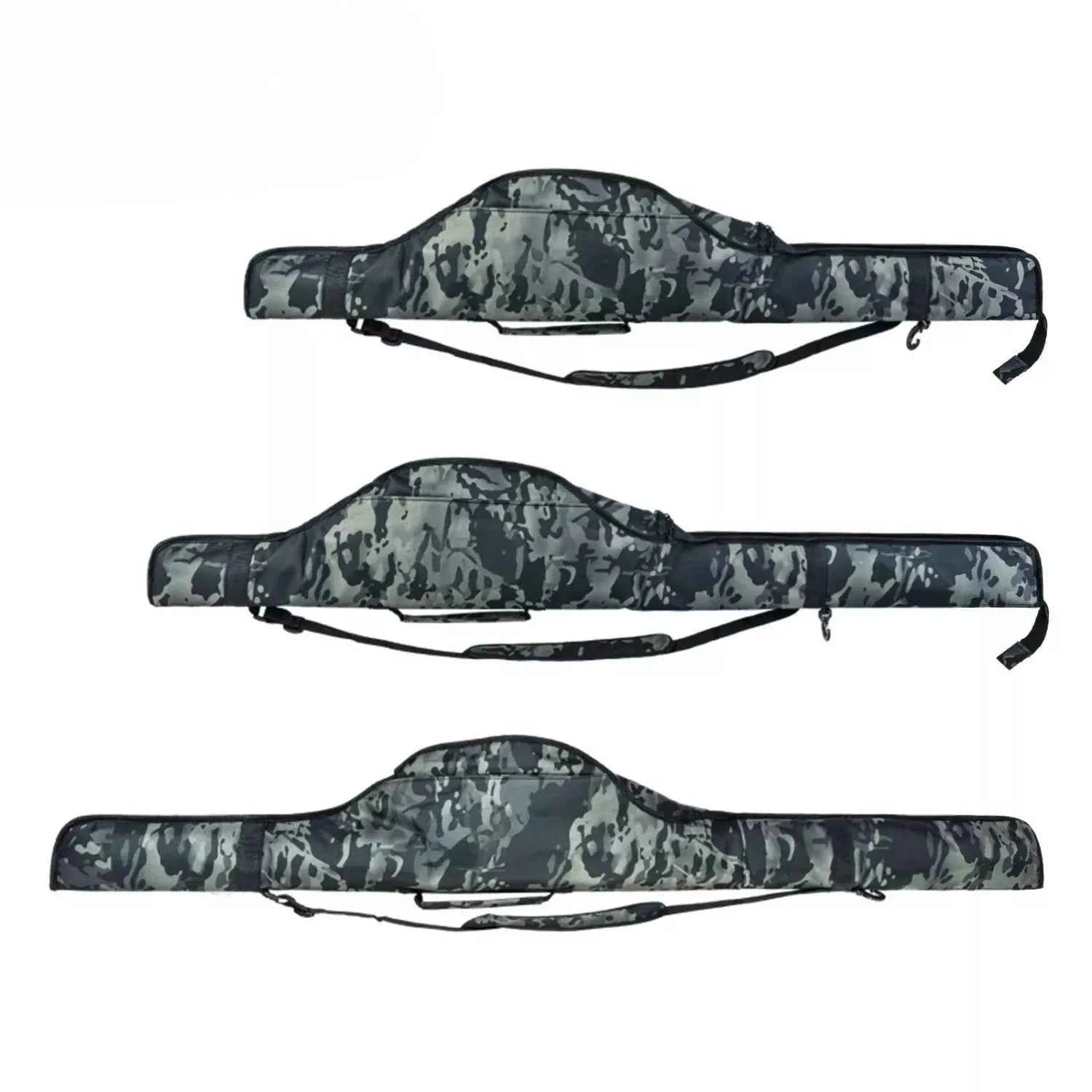 Foldable Camouflage Fishing Rod Bag - Durable Polyester Rod Bags for Fishing with Shoulder/Hand Carry for Outdoor Use