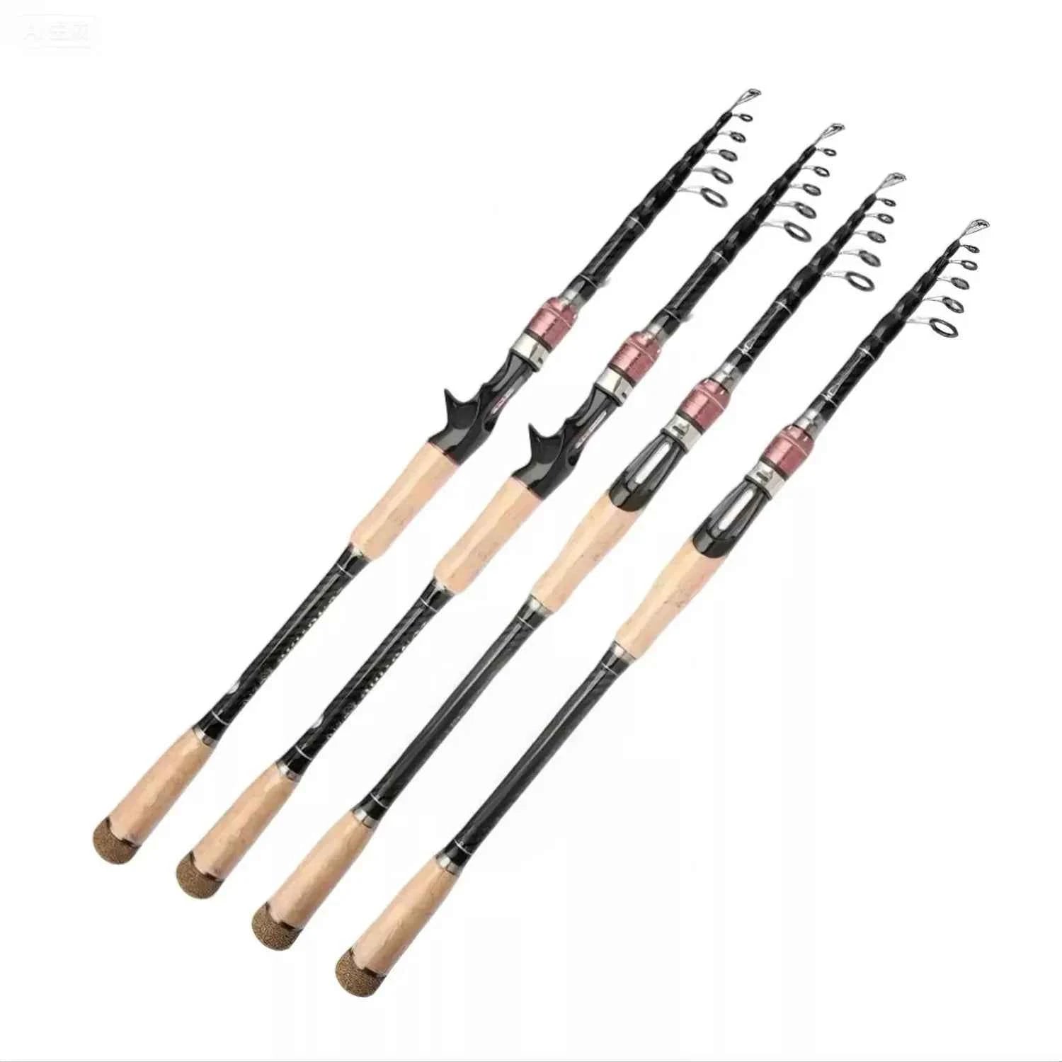 Portable Extendable Fishing Rod - High-Carbon Cork Fishing Rod for Fishing Rods Spinning (1.8m-3.6m, Saltwater Ready)