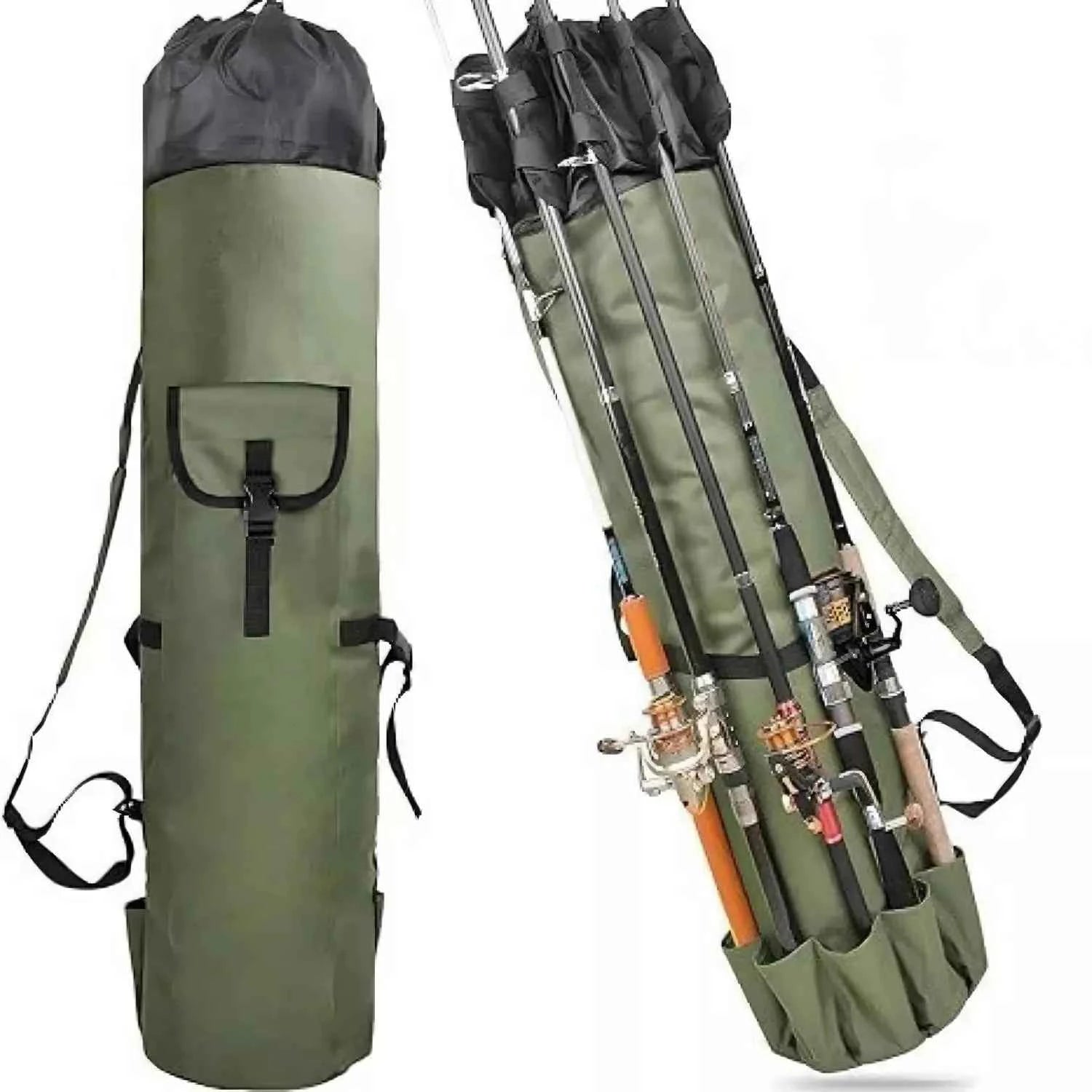 1.15M Large Capacity Waterproof Fishing Rod Case - Multi-Functional Single Shoulder & Handheld fishing tackle Storage Bag