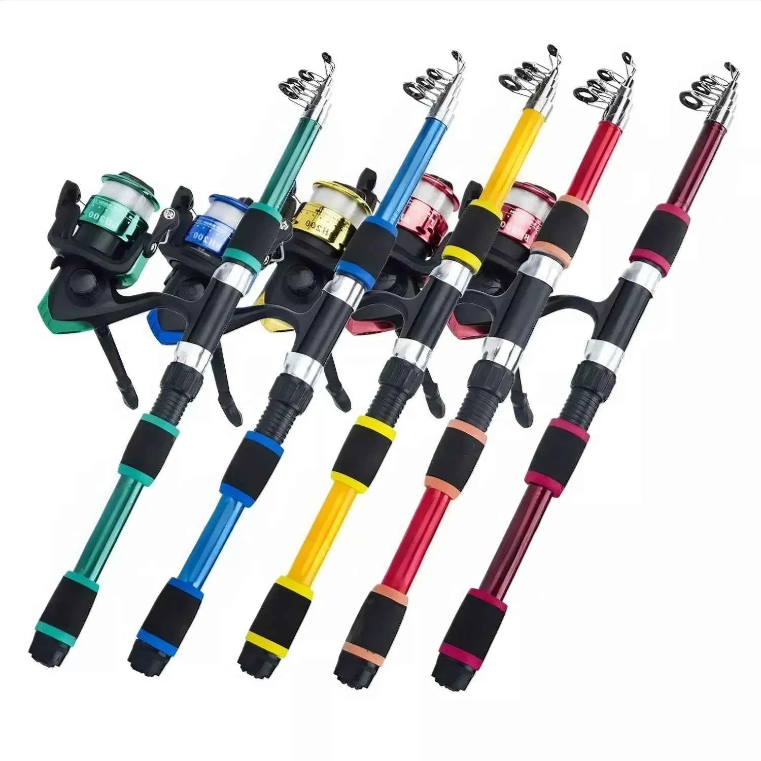1.8m Collapsible Rod and Reel Combo - Lightweight Combo Reel Rod for Saltwater & Freshwater Fishing