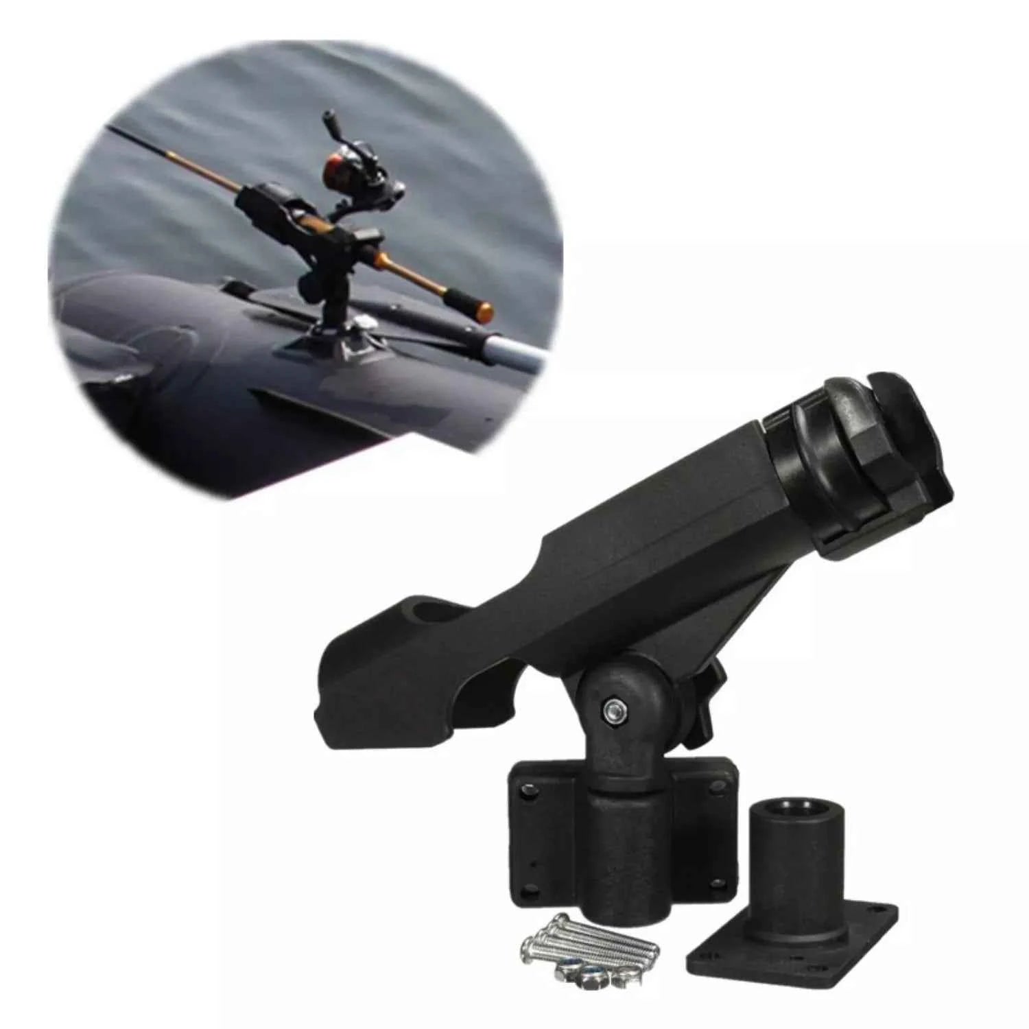 Rotatable Kayak Fishing Rod Holder - Durable Automatic Fishing Rod Support for Anglers