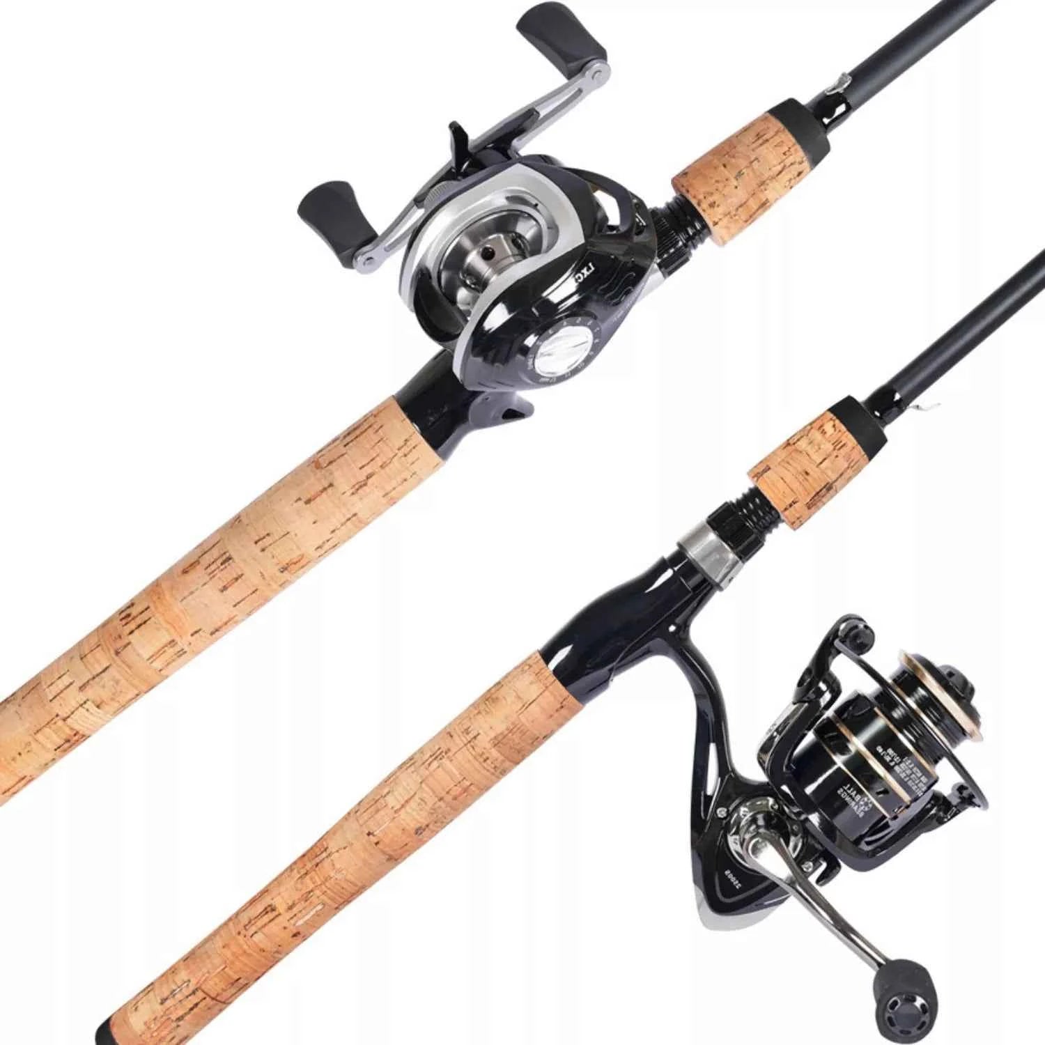 Versatile ML Action Spinning/Casting Fishing Rod Kit - Good Catfish Rod and Reel Combos for Beginners, Bass & Pike