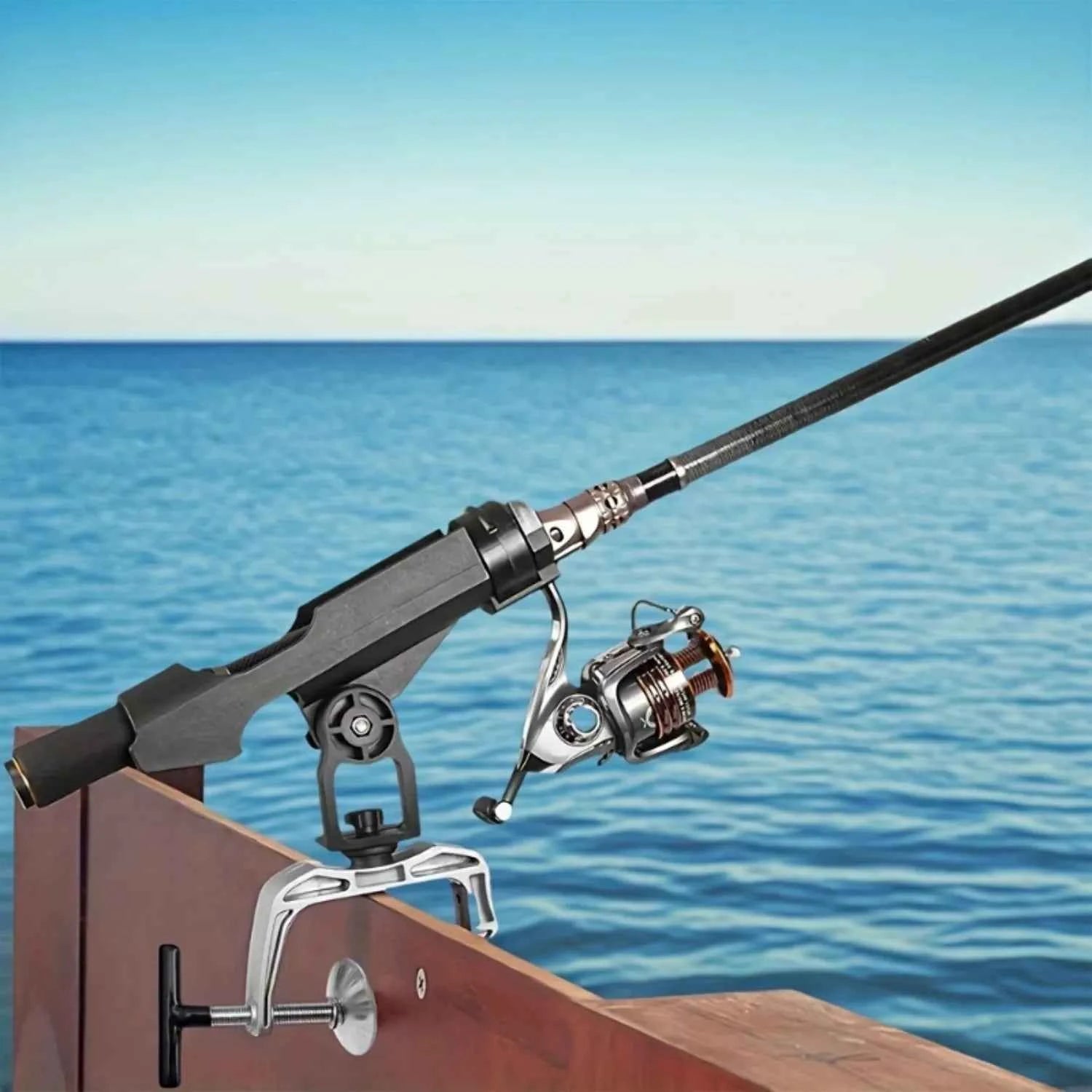 360° Rotatable Kayak Fish Rod Holder - Durable Nylon & Aluminum Fishing Rod Support