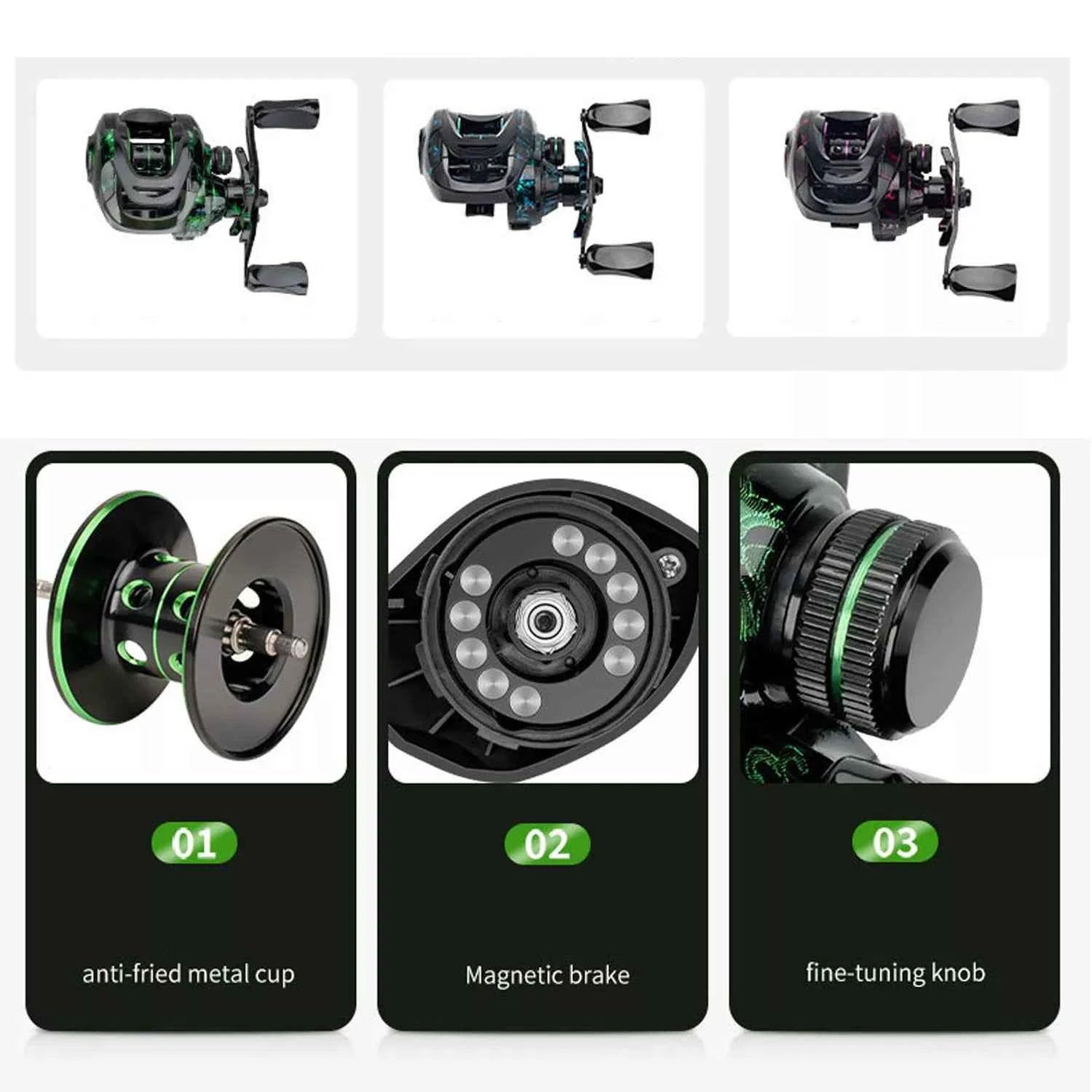 Baitcast Reel with Drag Alarm - Durable Steel Fishing Reel for Surf & Cast Fishing Trips