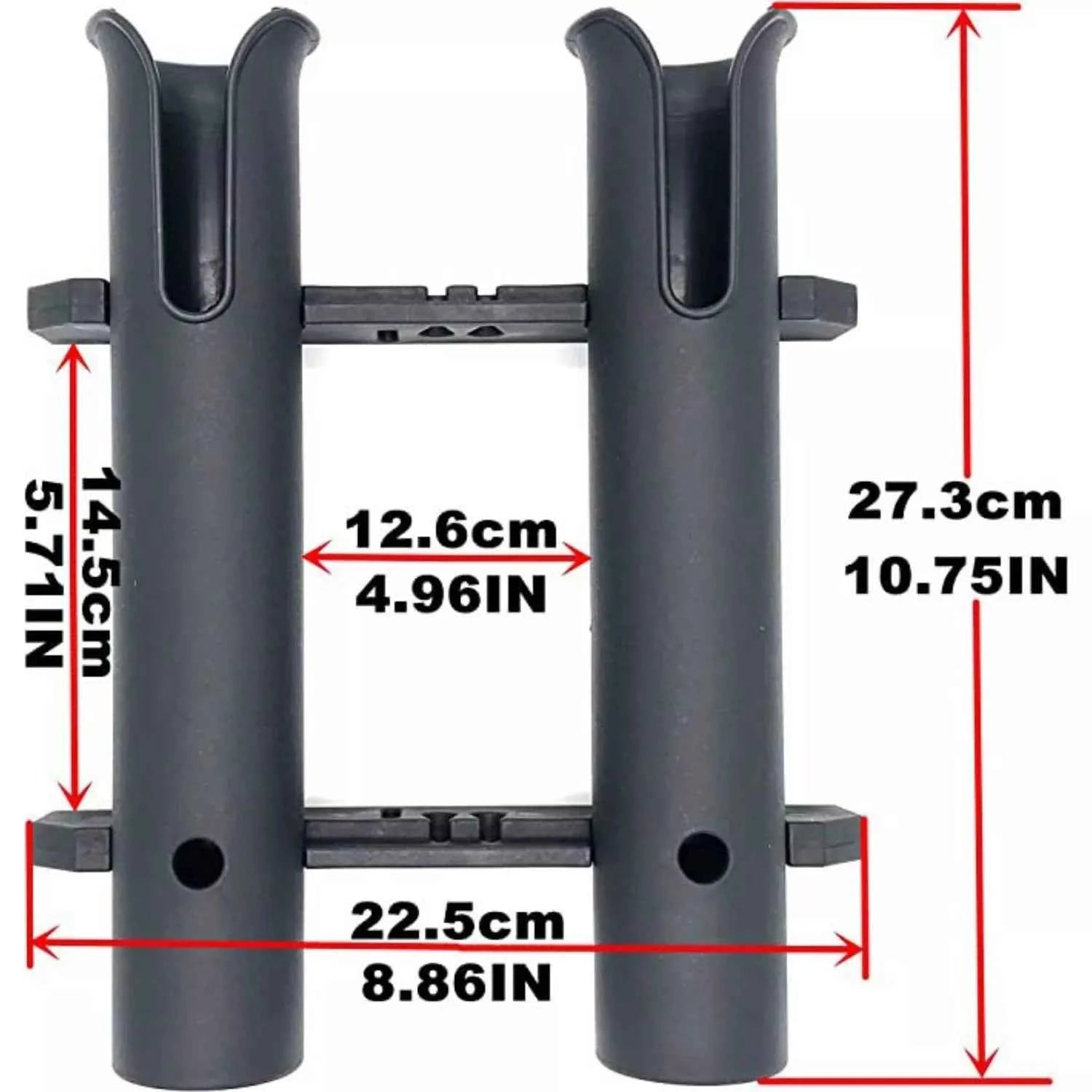 Detachable Dual-Tube Plastic Fishing Rod Holder - Suitable for Truck Bed & Boat Fishing