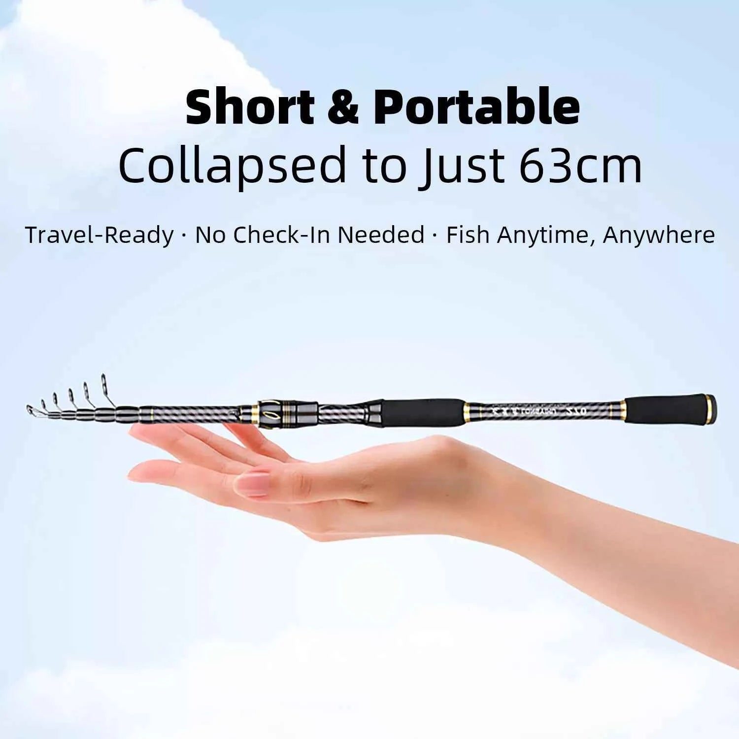 Carbon Fiber Folding Fishing Rod – Ultra-Portable Design for Surf Rod Fishing & Spinning
