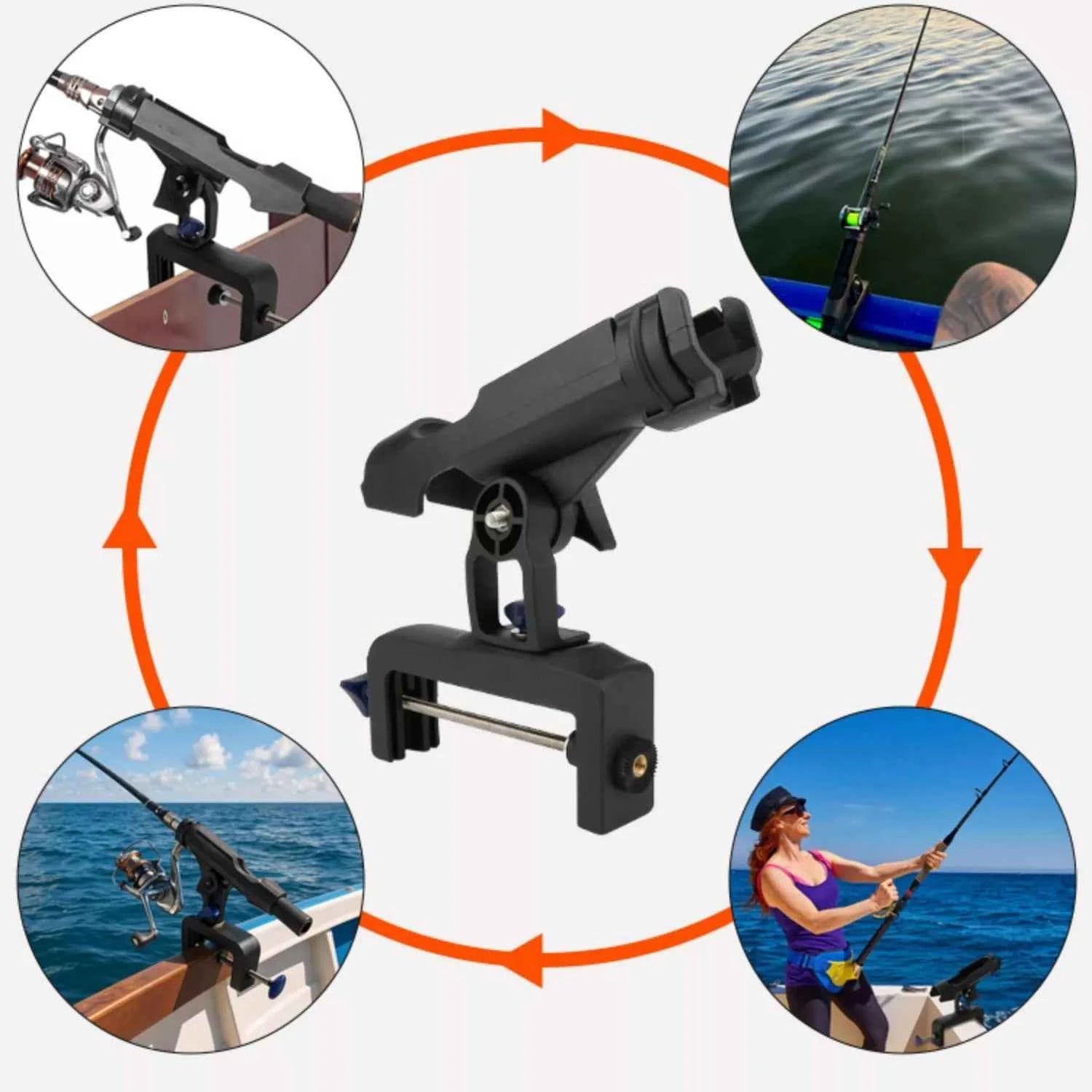 360° Adjustable Fishing Rod Holder – Ideal for Boat, Bank & Pontoon Fishing