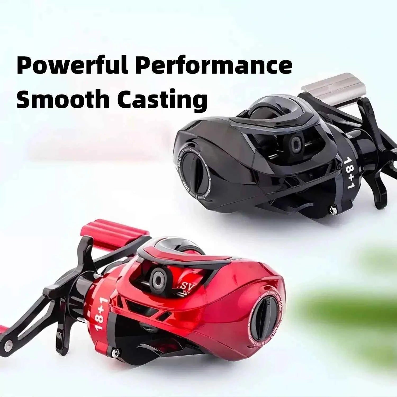 Dual Brake Baitcast Reel - Salt Water Fishing Reel with Anti-Backlash, Lightweight Metal Body for Fresh & Saltwater Angling