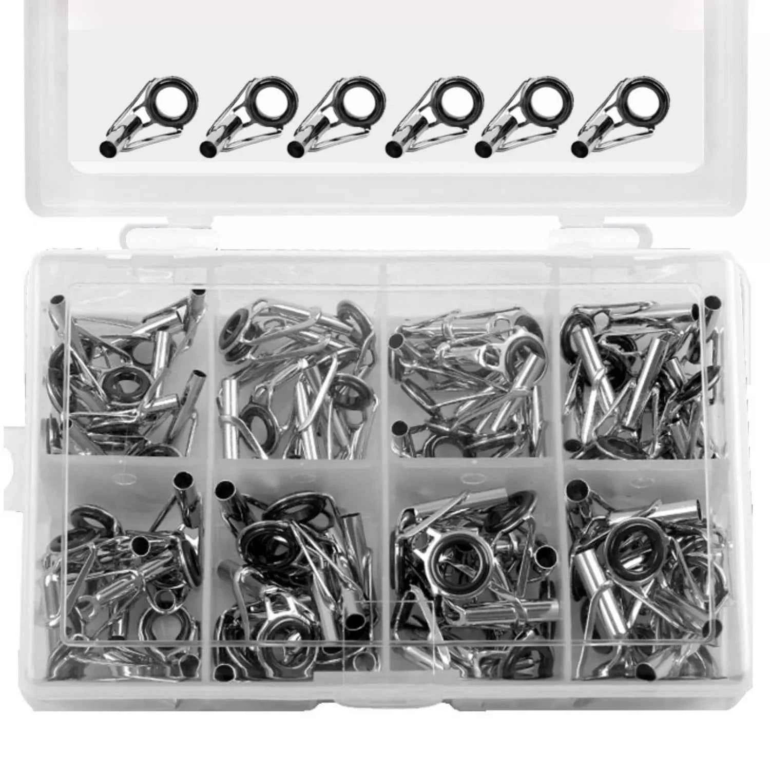 Ceramic & Stainless Steel Fishing Rod Guides Set with Glue – Anti-Tangle for Smooth Angling