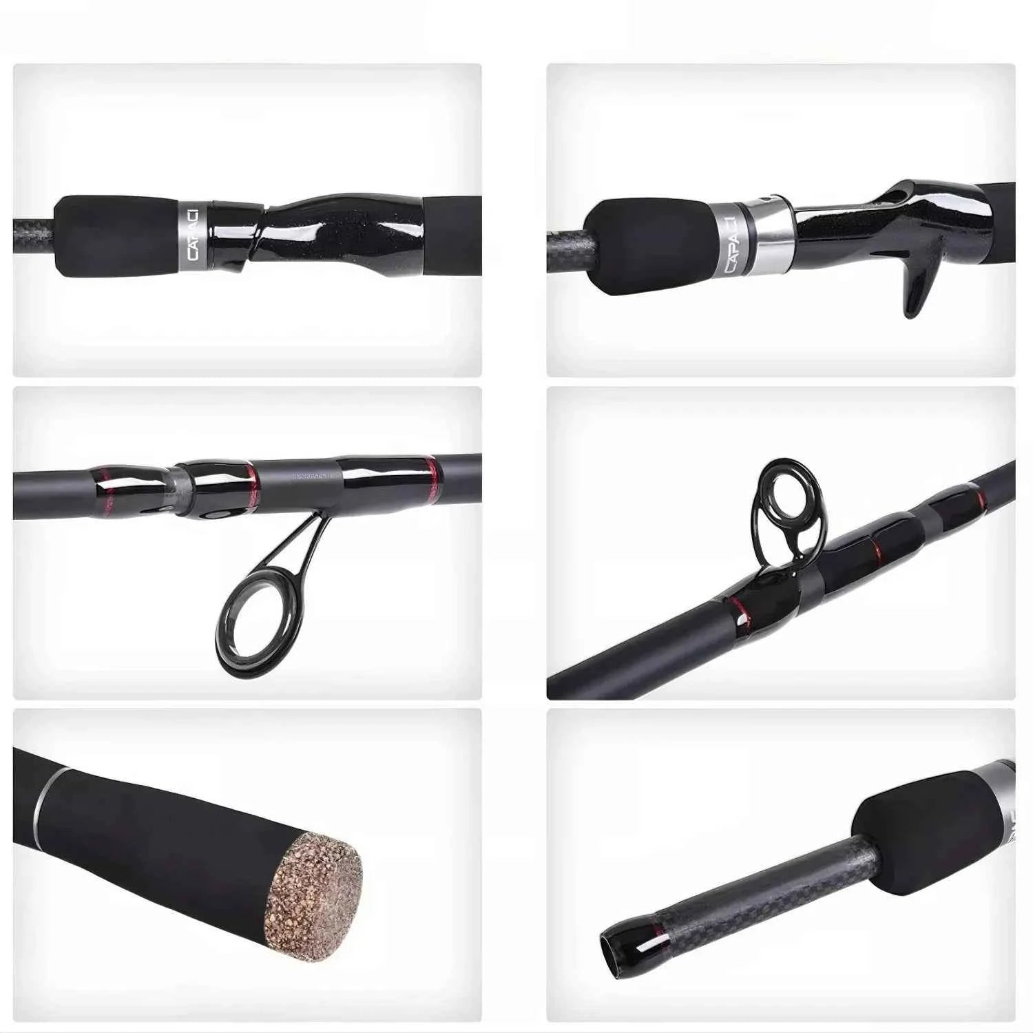 Multi-Piece Carbon Fiber Fishing Rod – Fishing Rod Spinning & Baitcast Fishing Rod (2.1M/2.4M/2.7M) for Fishing Rods Ocean & Freshwater Angling