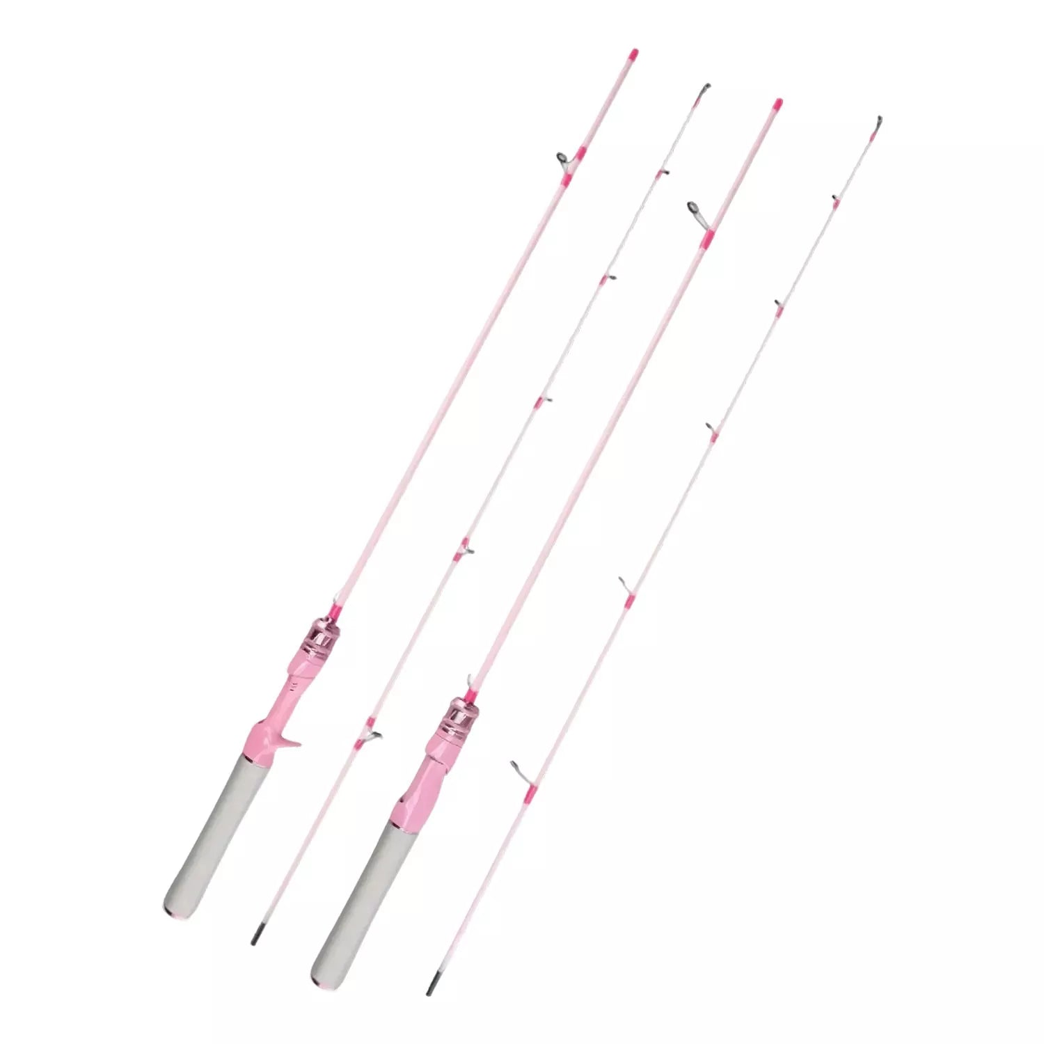 Pink Fishing Rod and Reel Combo - UL Light Carbon Lure Rod for Saltwater & Freshwater Micro Jigging (1.5m-1.98m)