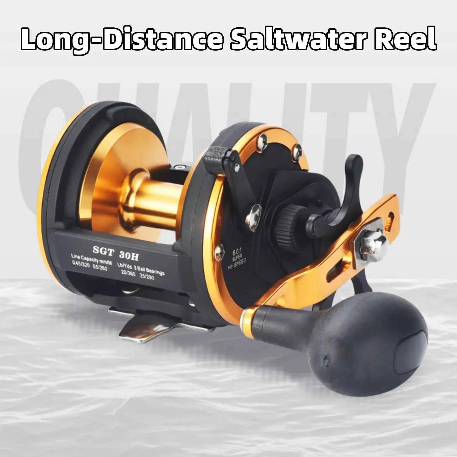 High-Performance Conventional Fishing Reels: Smooth Troll Reels & Large Fishing Reel for Saltwater