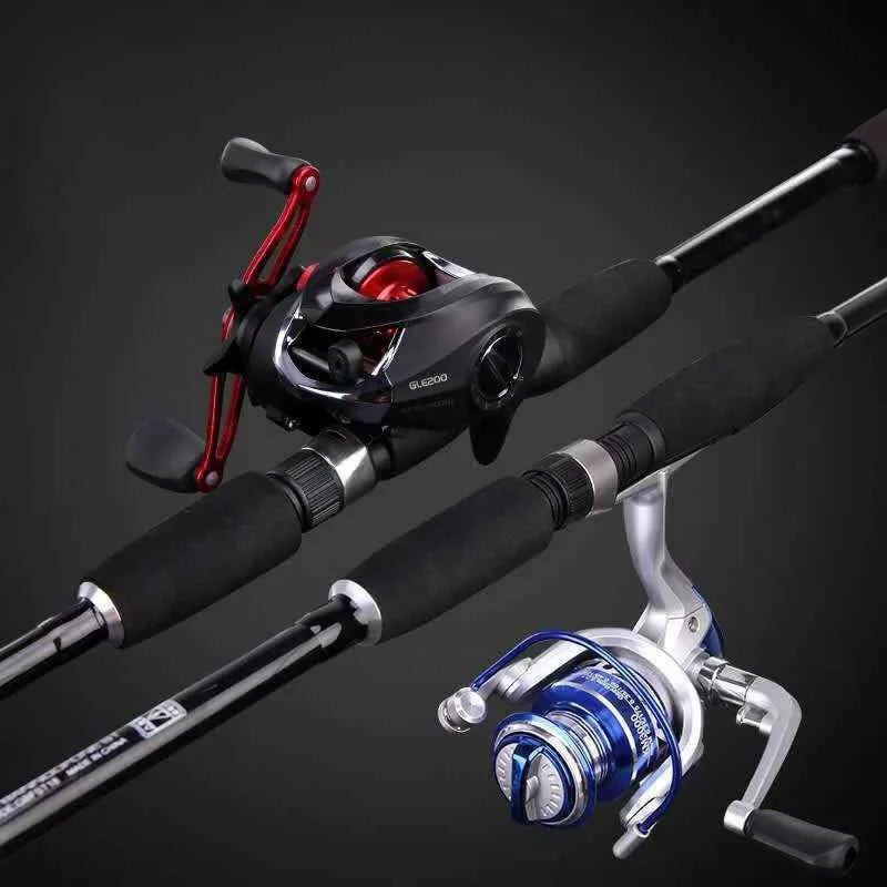 Carbon Fiber Fishing Rods and Reel Combo - Spinning/Baitcasting Options for Saltwater Boat Fishing