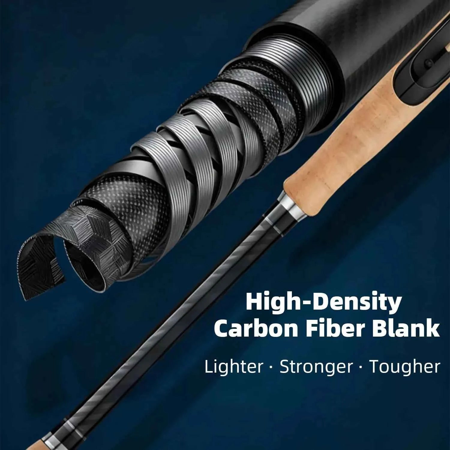 Portable Extendable Fishing Rod - High-Carbon Cork Fishing Rod for Fishing Rods Spinning (1.8m-3.6m, Saltwater Ready)